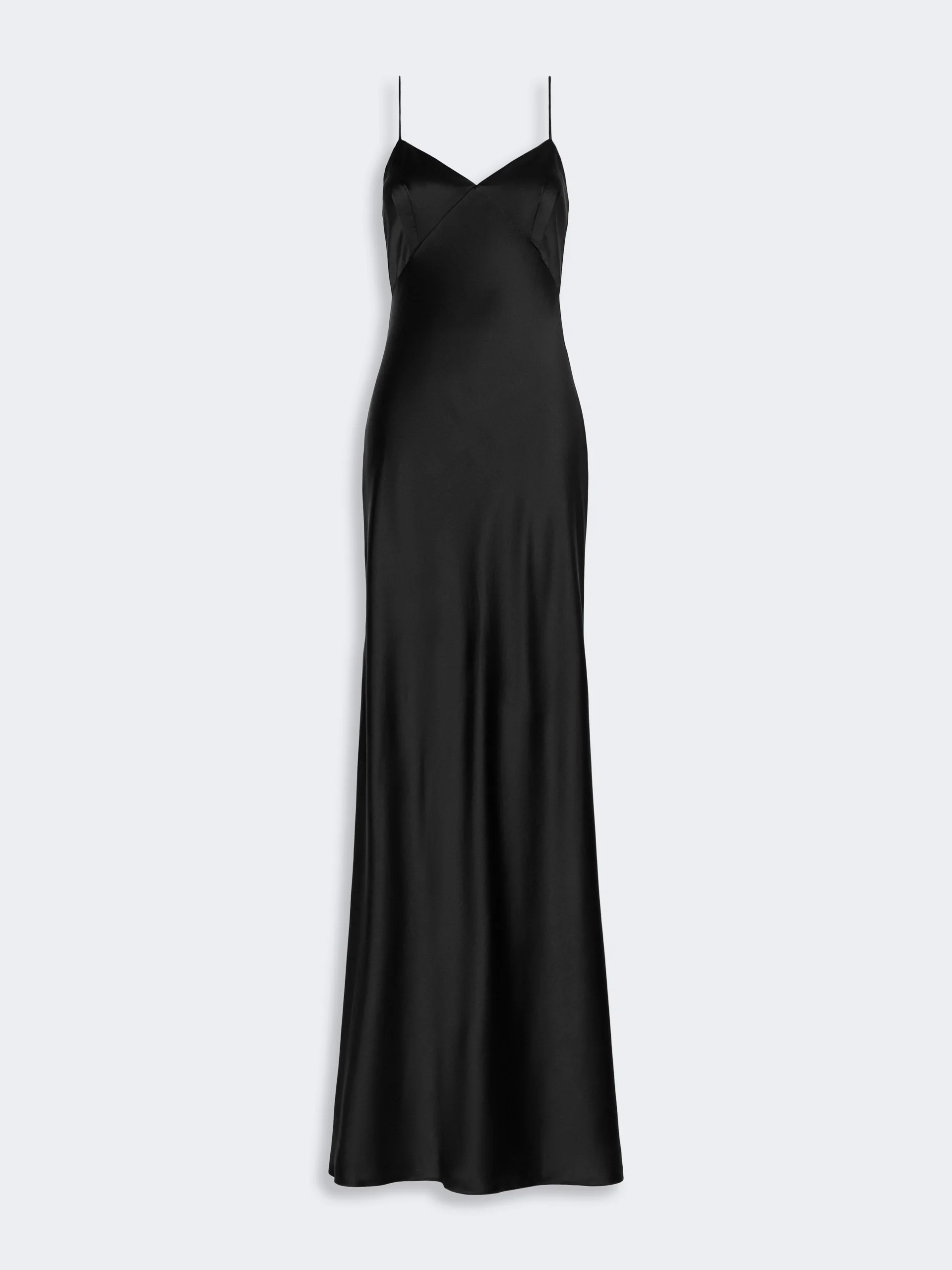 MAROSO Silk satin slip dress - BLACK - 1