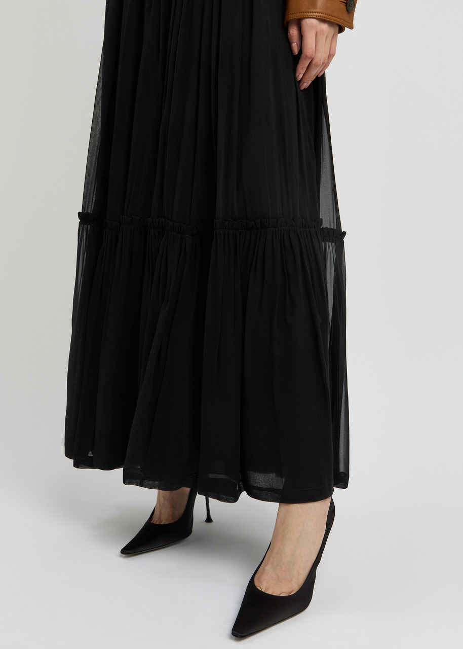 Saint Laurent Silk-chiffon Midi Skirt - 5