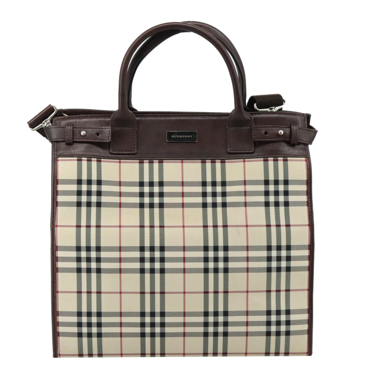 Burberry Nova Check Hand Bag Canvas Beige - 2
