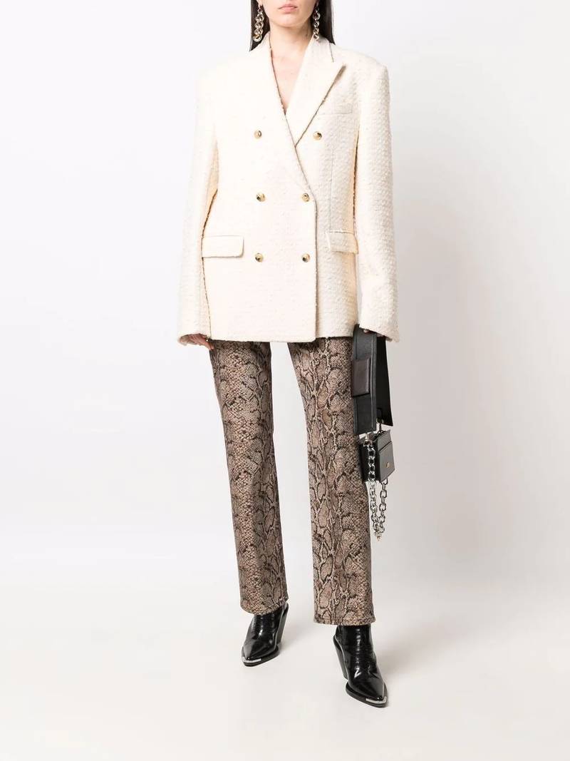 AMIRI double-breasted bouclé blazer outlook