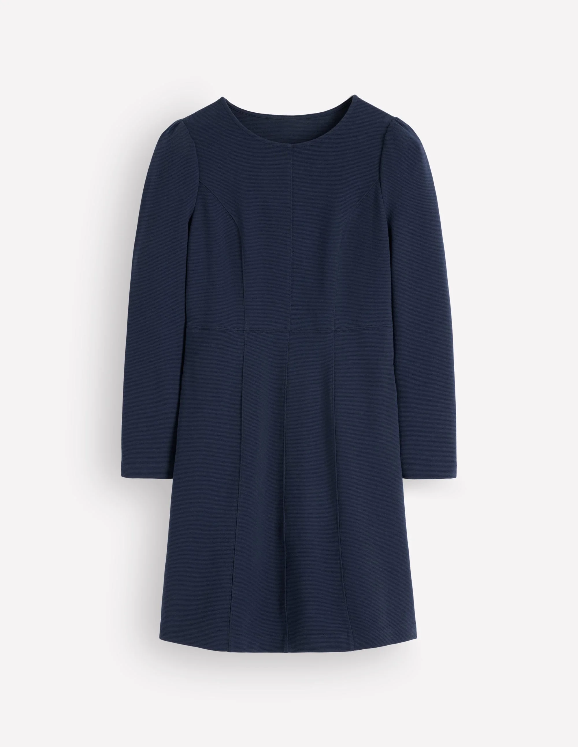 Marla Seamed Ottoman Dress-Navy - 1