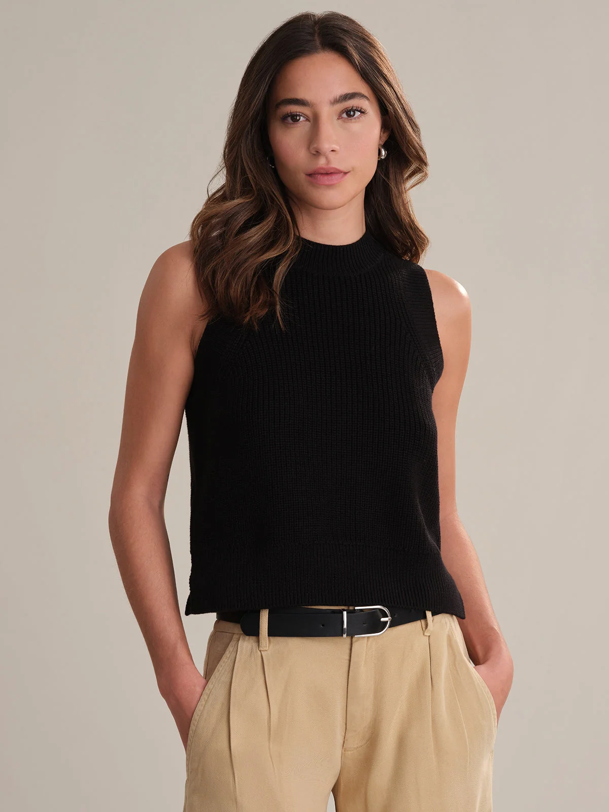 Demi: High Crewneck Cotton Tank - 1