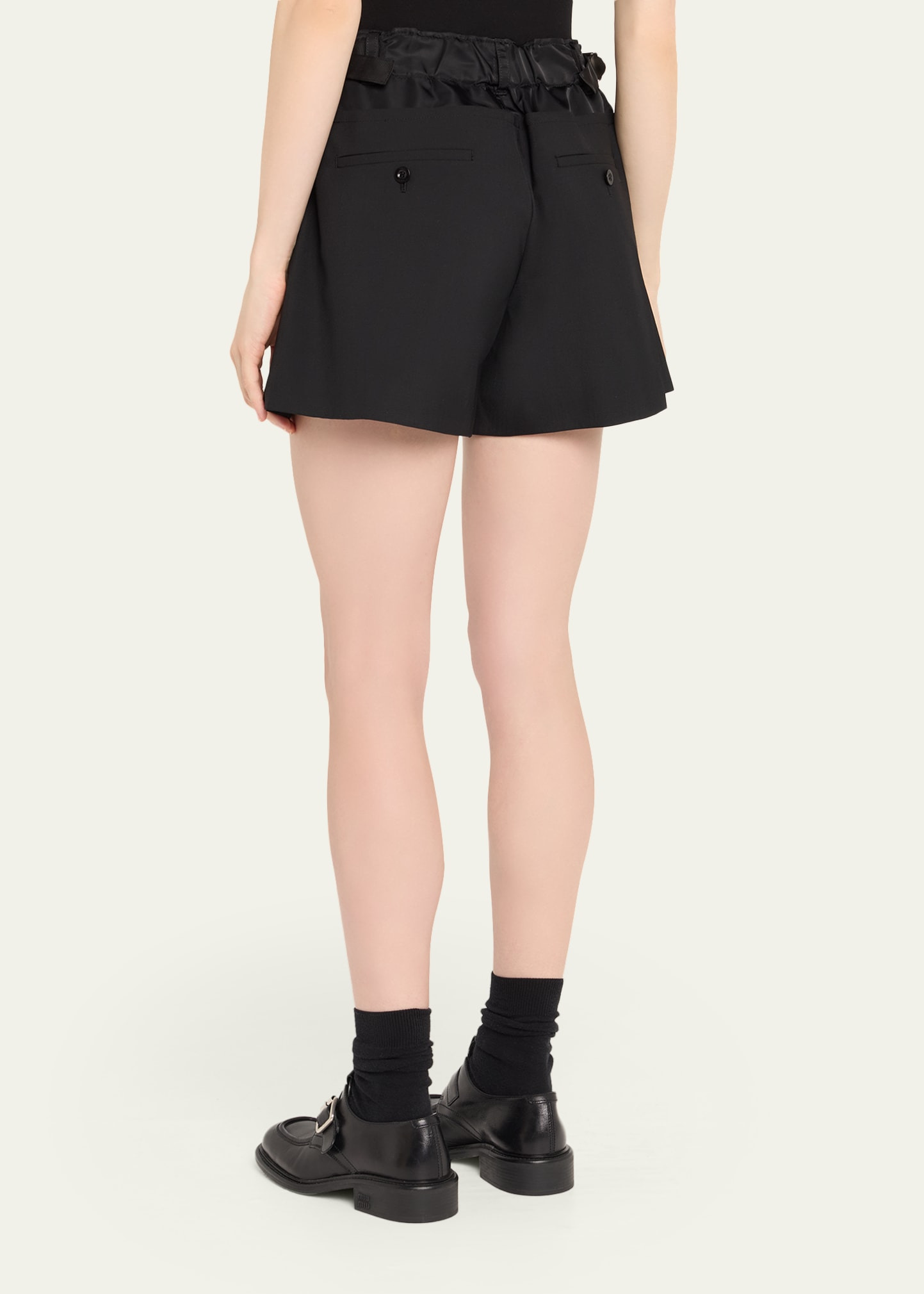 Wide-Leg Hybrid Suiting Shorts - 3