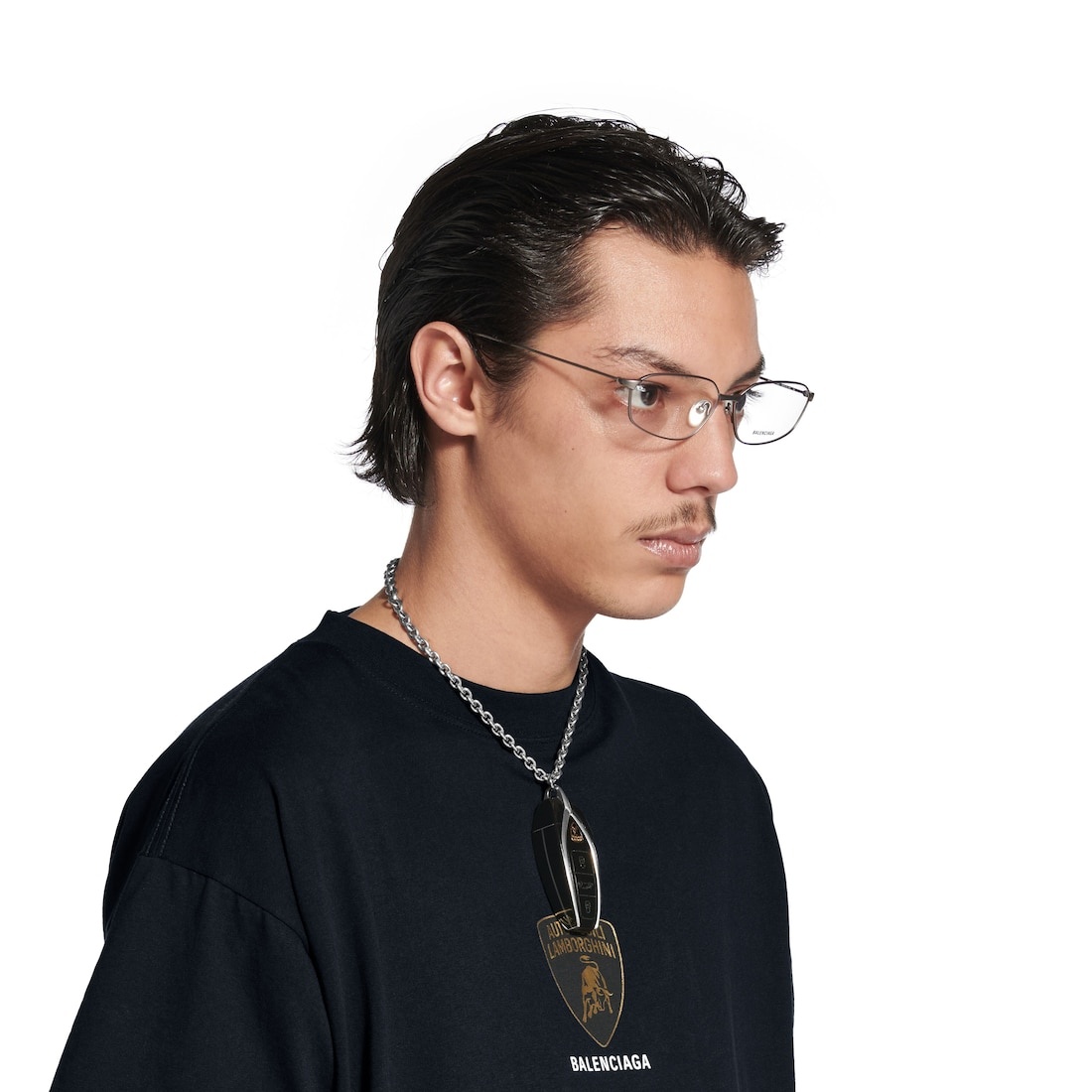 Balenciaga | Automobili Lamborghini Car Key Necklace  in Silver/black - 5