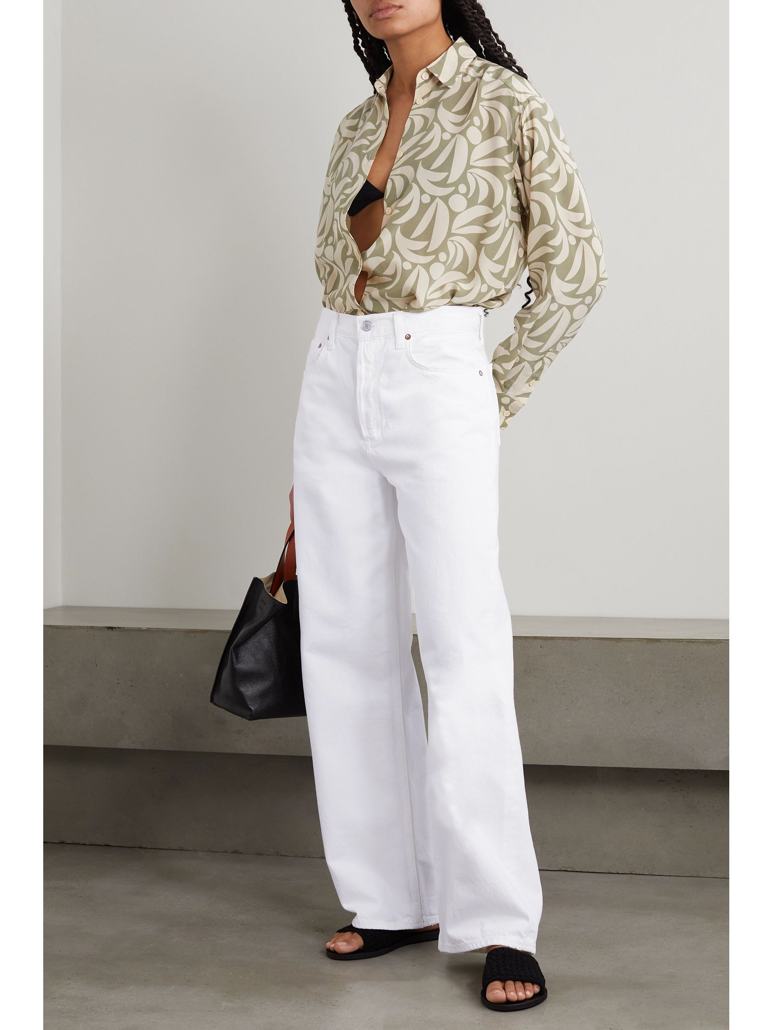 + NET SUSTAIN Low Slung Baggy organic boyfriend jeans White - 2
