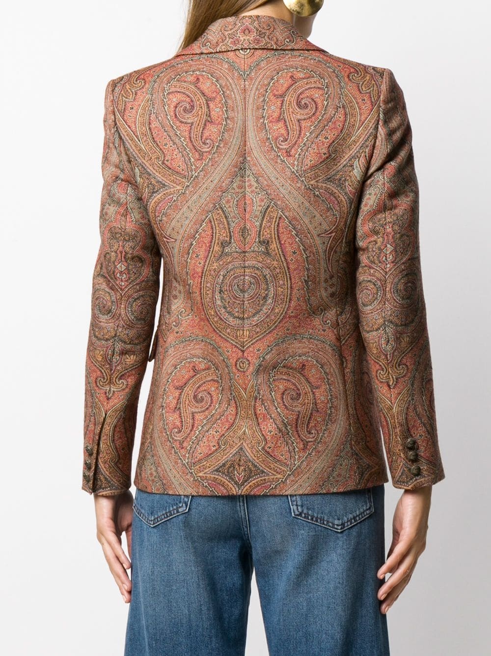 paisley print blazer - 4