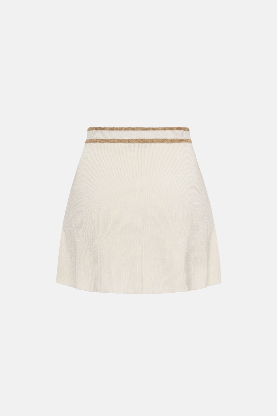 RIBBED KNIT FLARED MINI SKIRT WITH LUREX DETAILS - 2