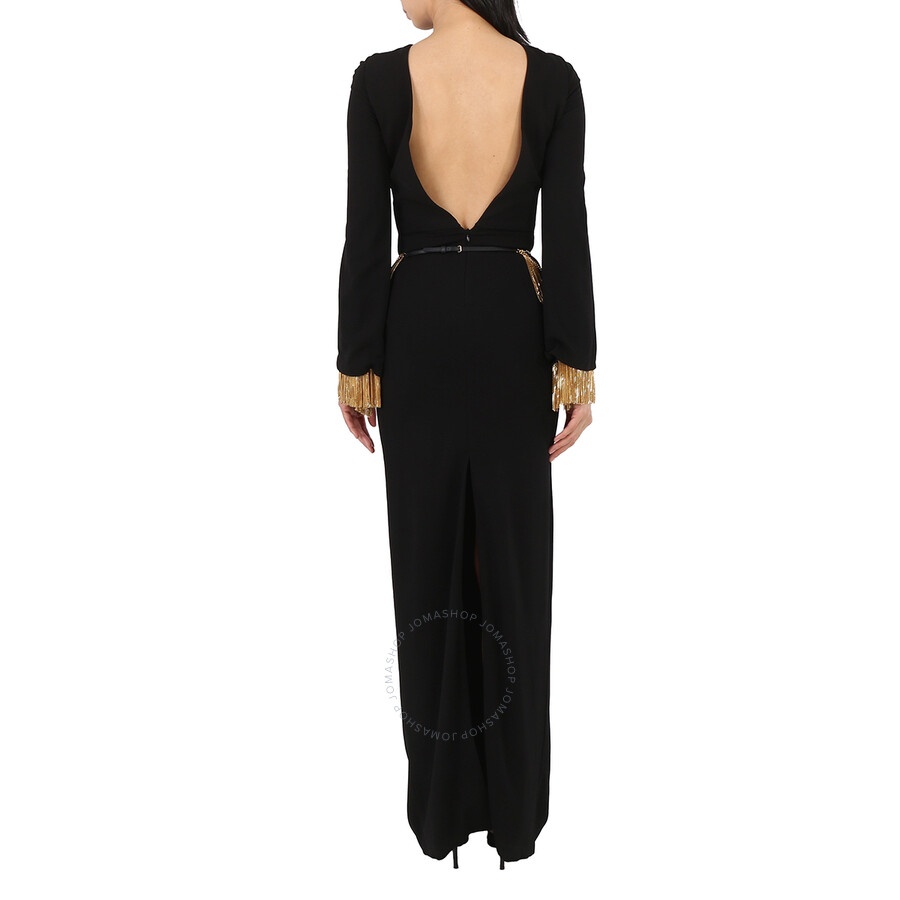 Burberry Black Long-sleeve Chain Detail Gown - 1