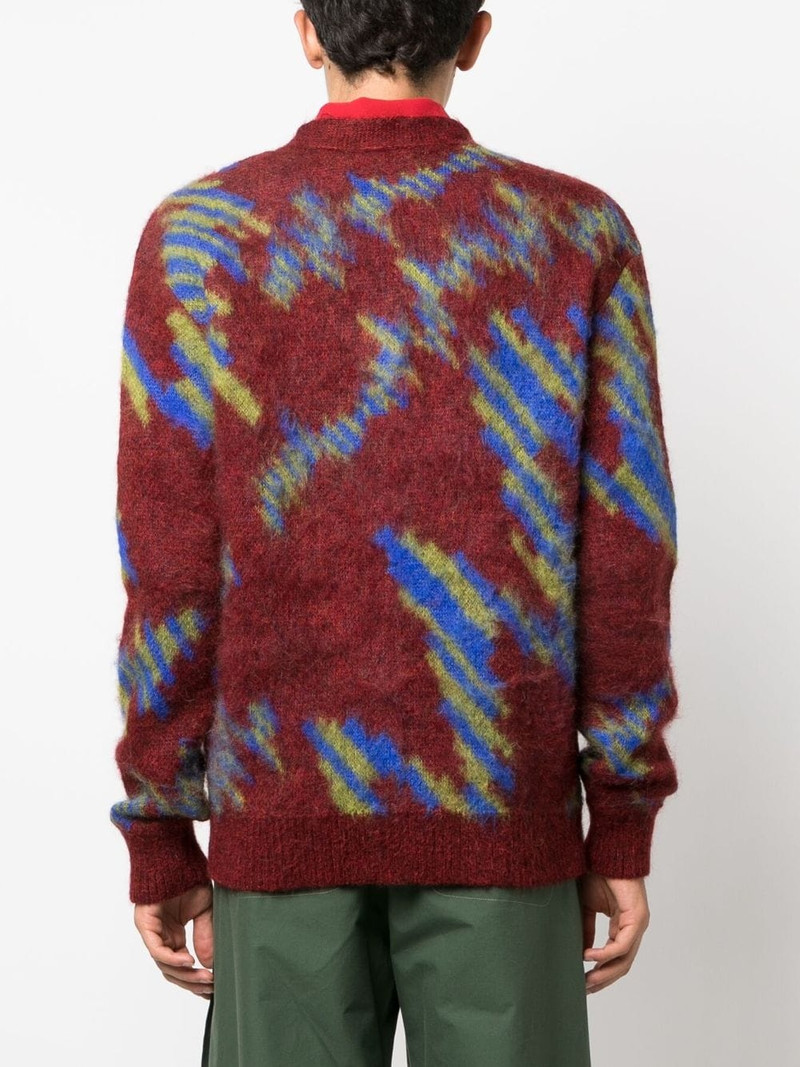 Ongoye patterned intarsia-knit cardigan 4