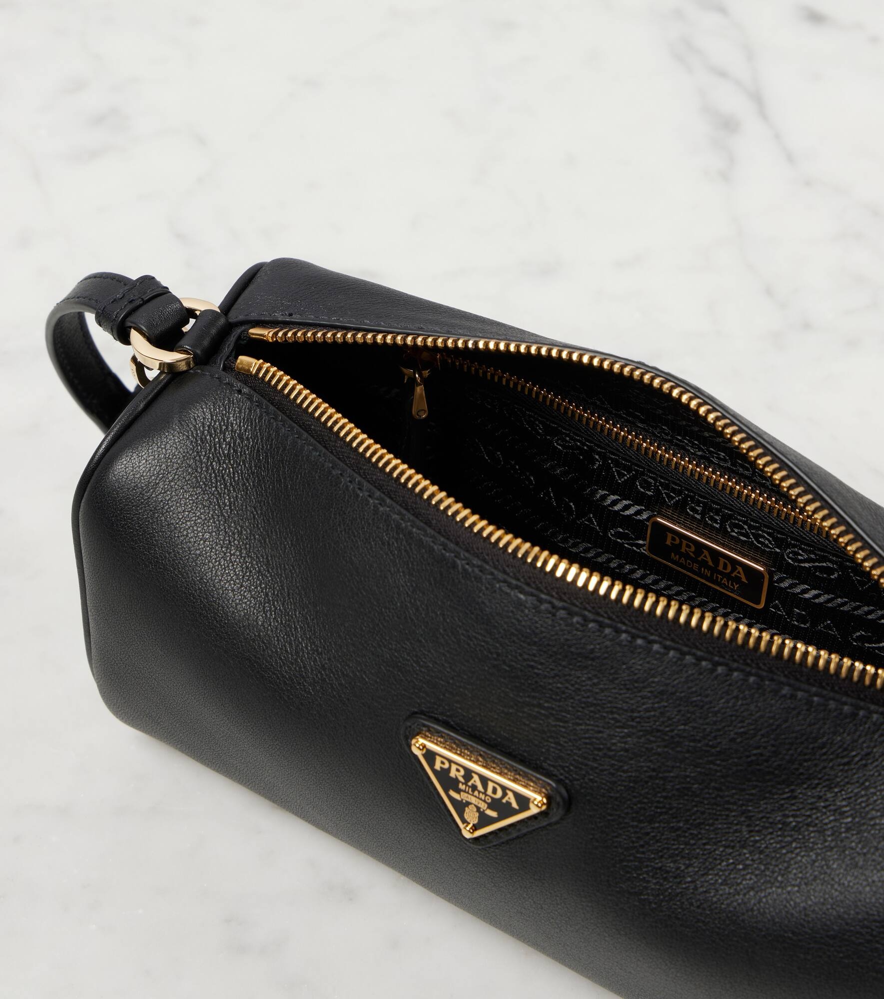 Mini logo leather shoulder bag - 3
