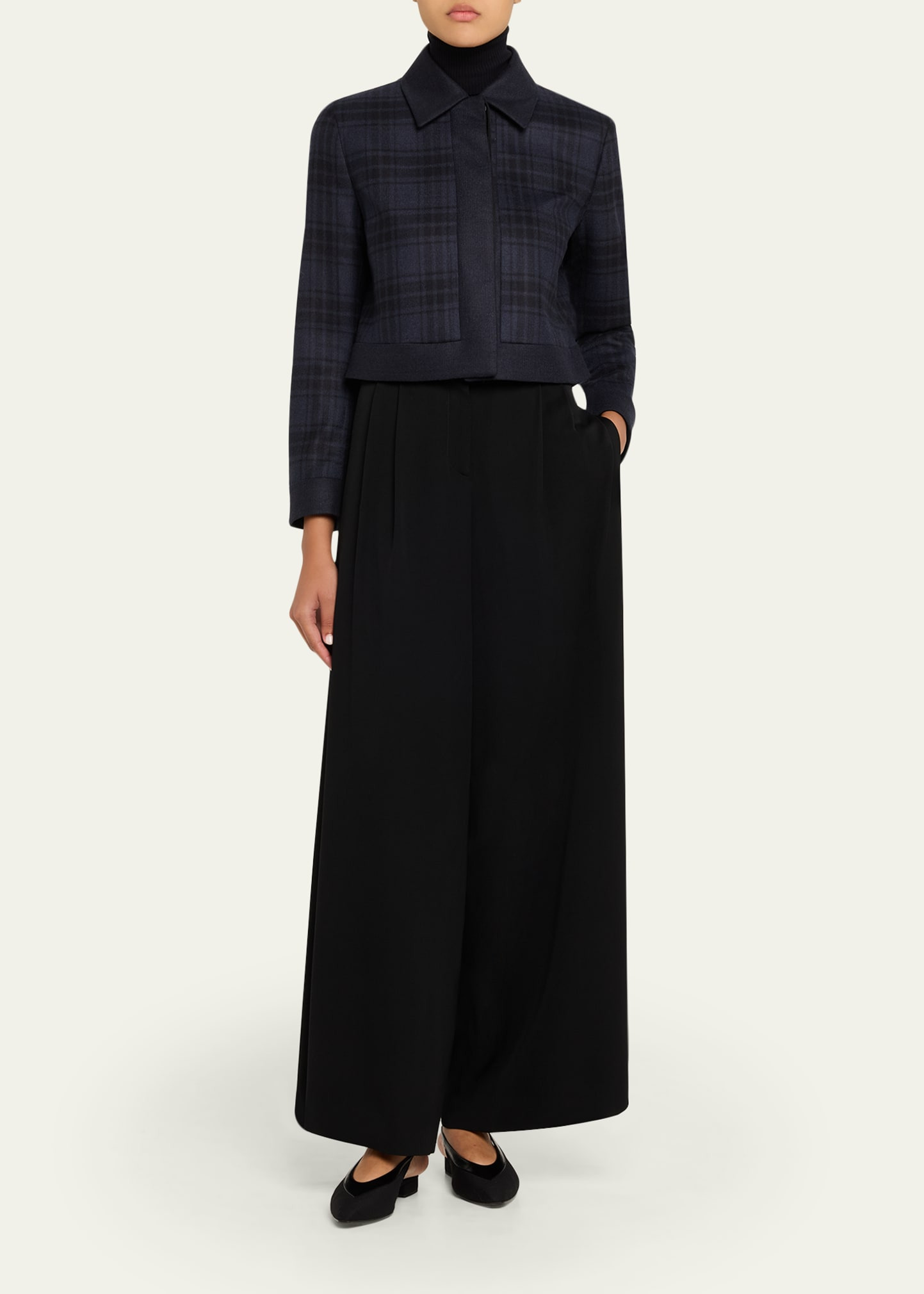 Lewitt Check Wool Double-Face Crop Jacket - 2