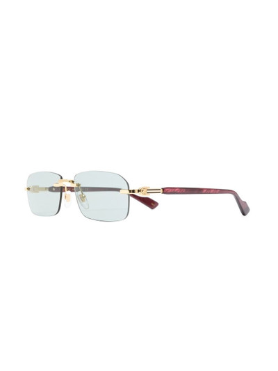 GUCCI rimless rectangle-frame sunglasses outlook