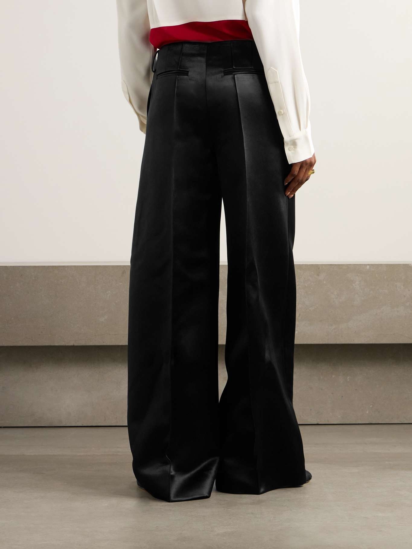 Satin wide-leg pants - 3