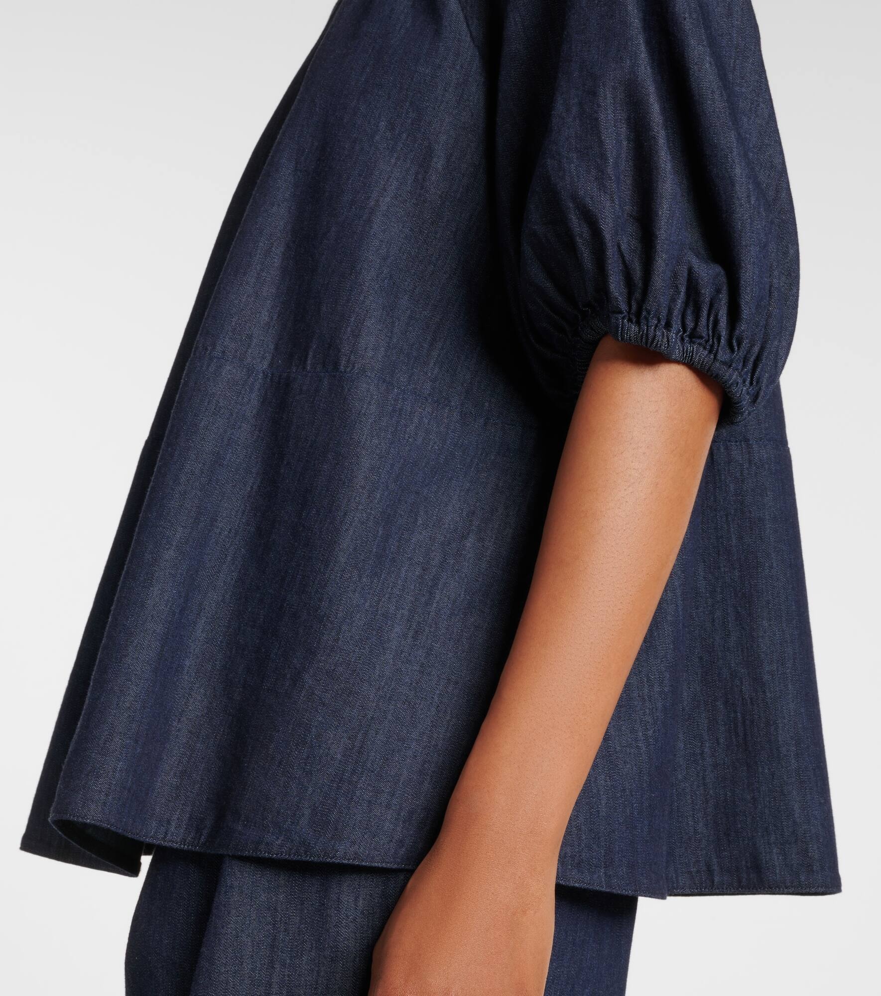 Talia embellished cotton chambray top - 5