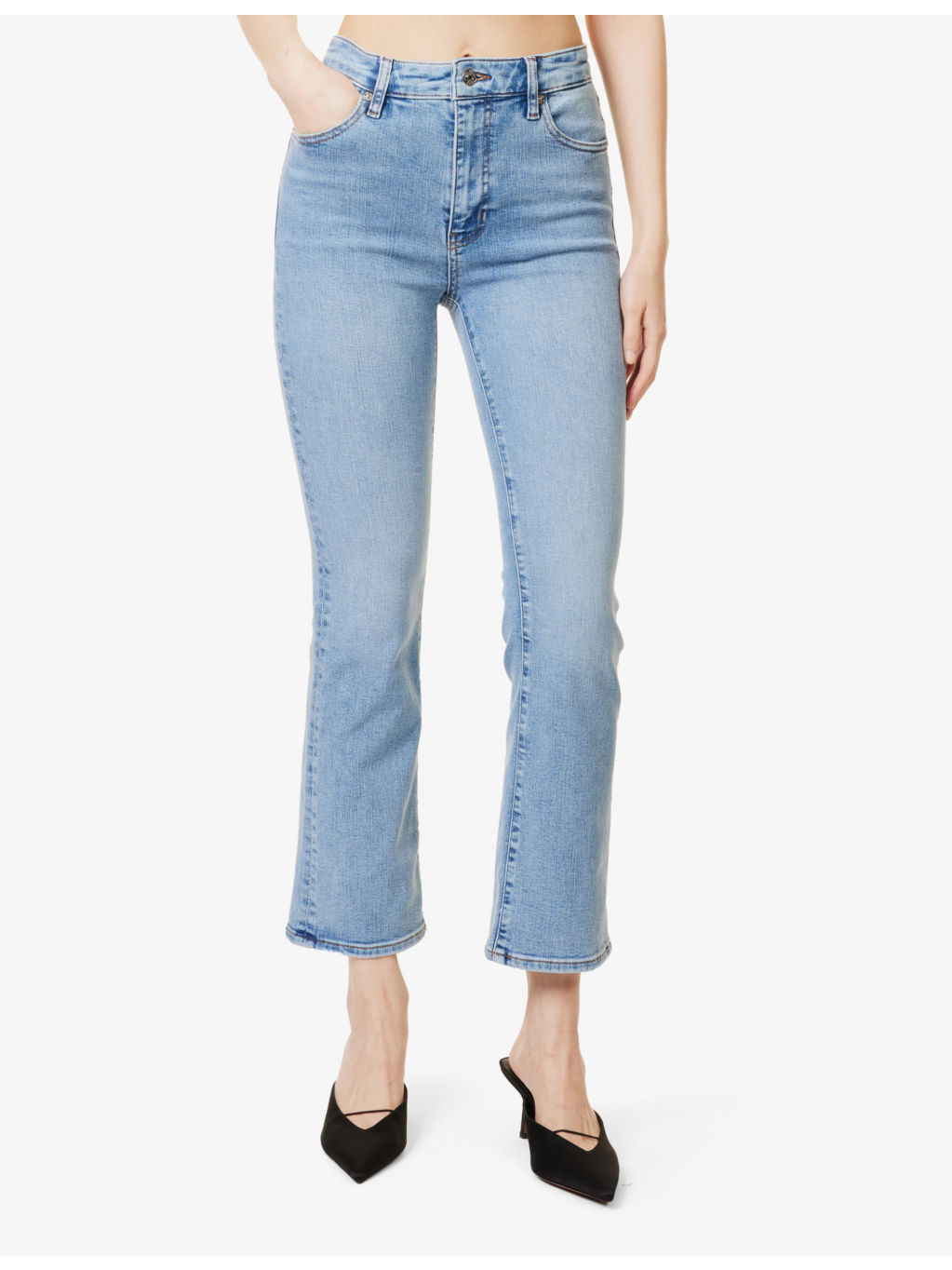The Reboot Crop Flared-Leg High-Rise Stretch Denim-Blend Jeans - 3