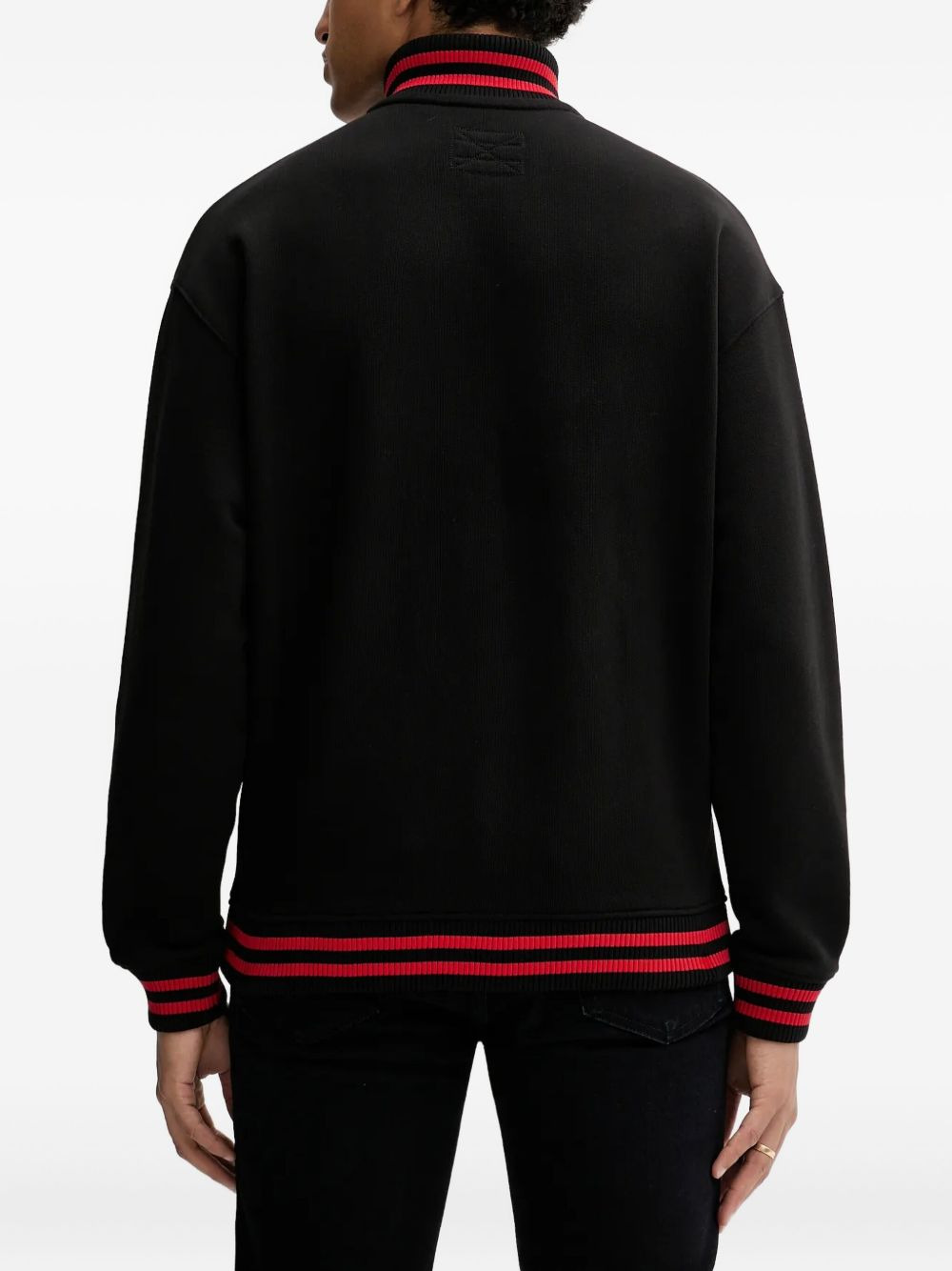 crest-embroidered half-zip sweatshirt - 3
