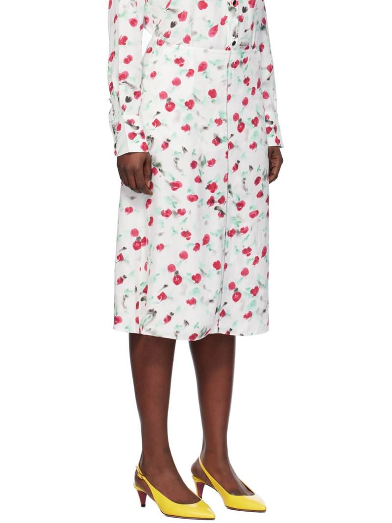 White Printed Midi Skirt 2