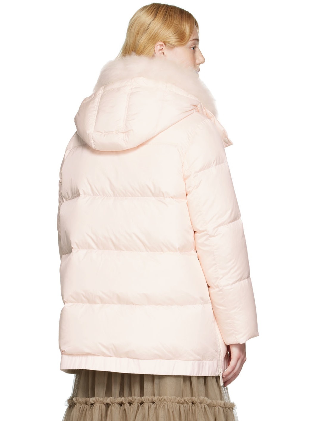 Pink Quilted Down Coat - 3