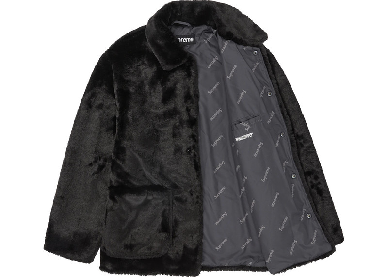 Supreme Supreme 2-Tone Faux Fur Shop Coat Black outlook