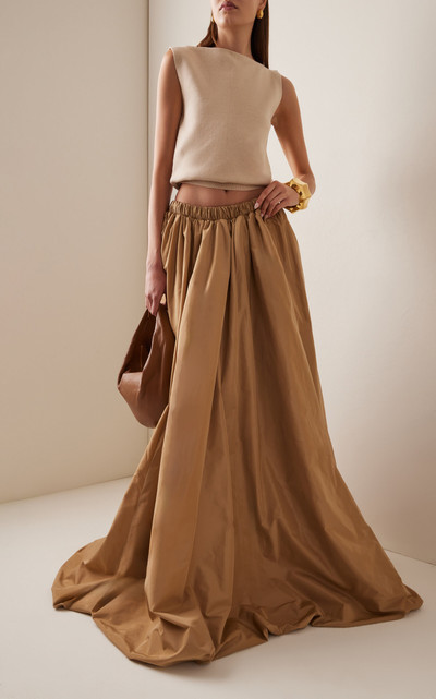 STAUD Bellagio Taffeta Maxi Skirt brown outlook