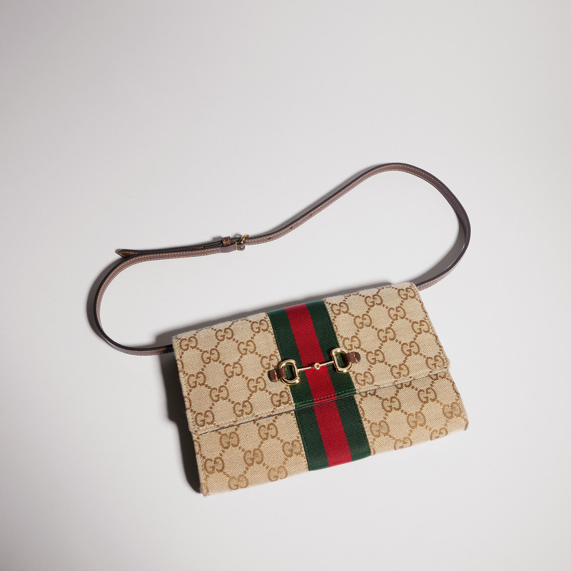 Gucci Horsebit Web wallet with strap - 1