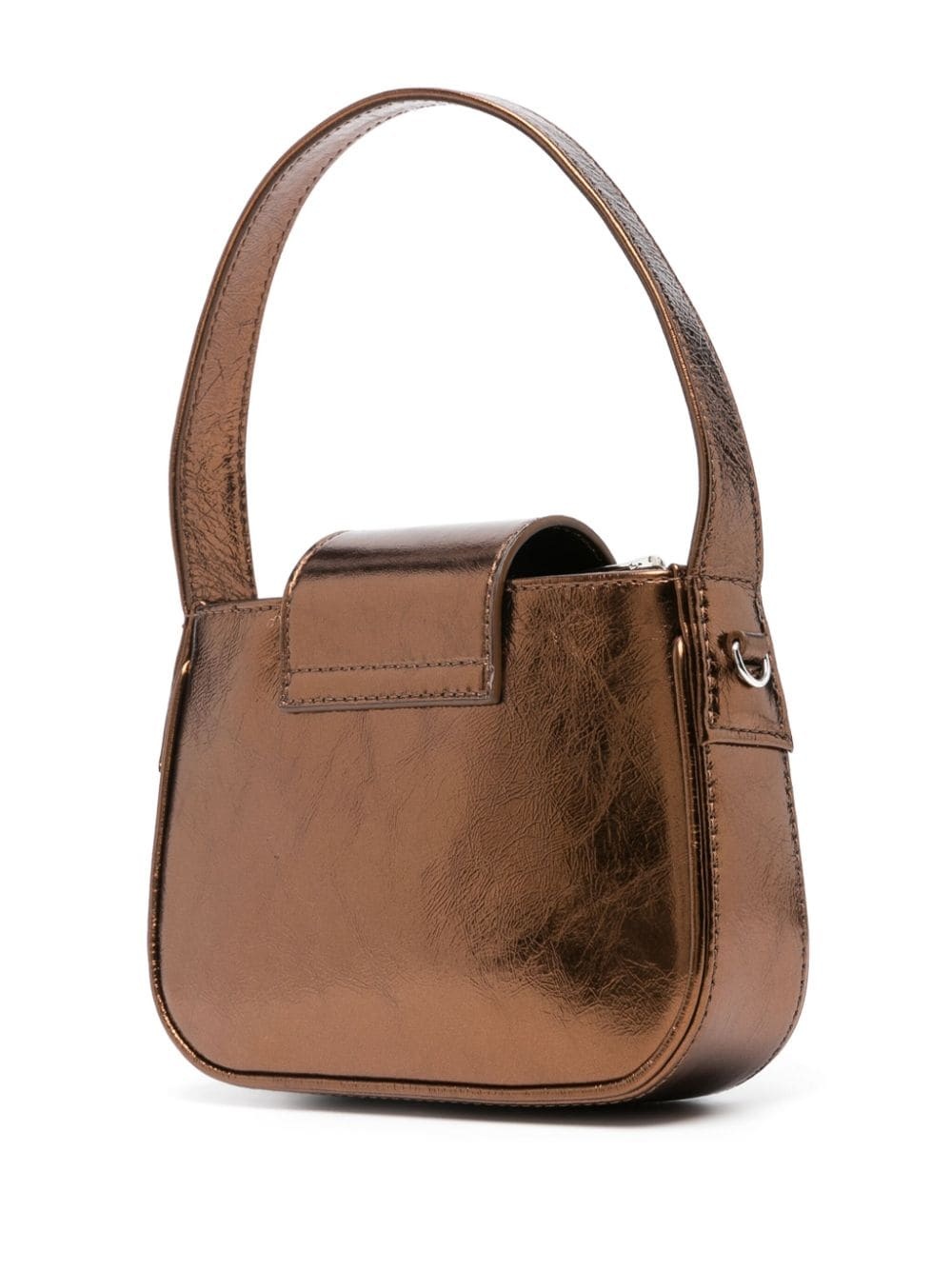 metallic-finish leather tote bag - 3