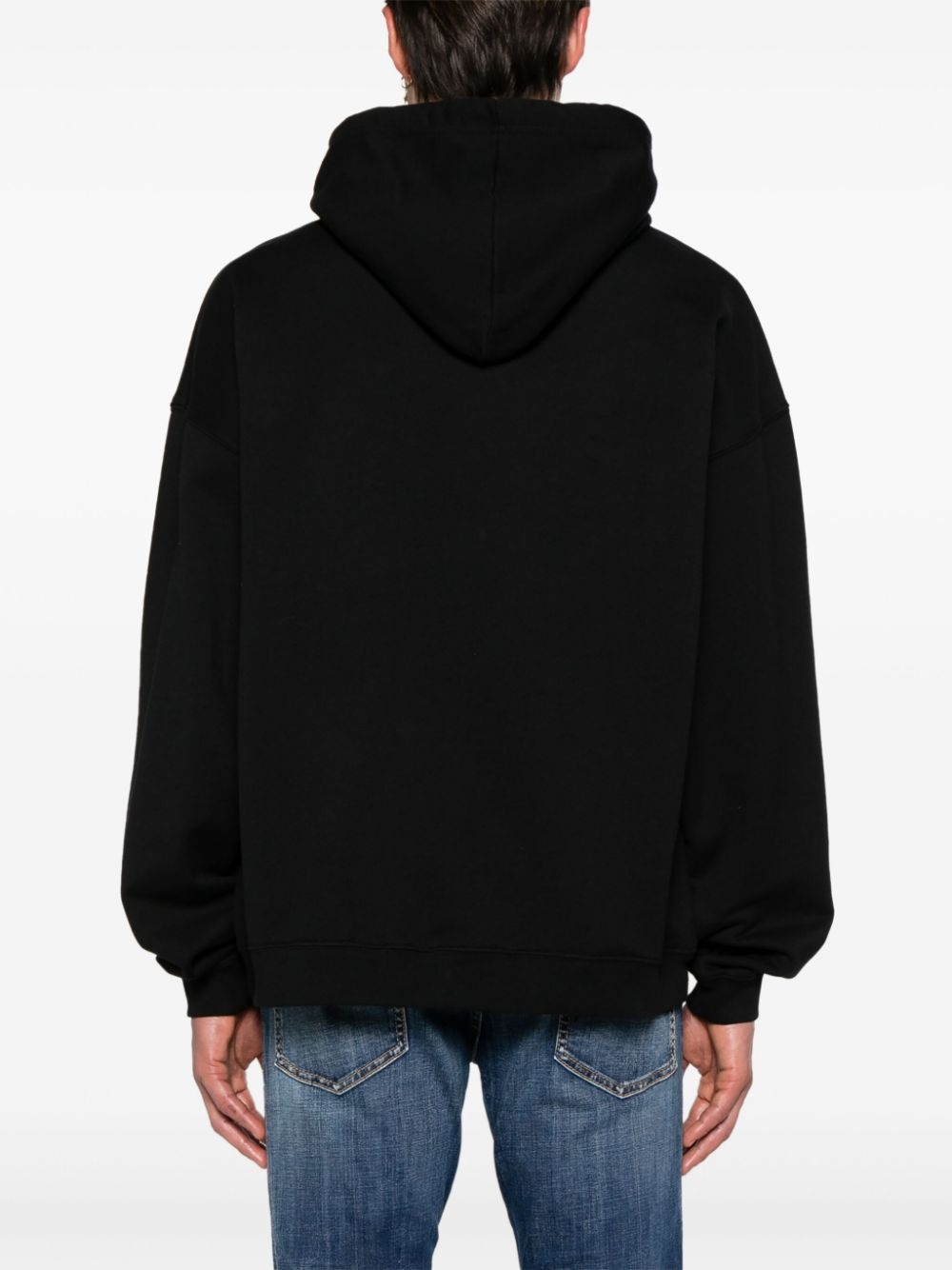 logo-print cotton hoodie - 4