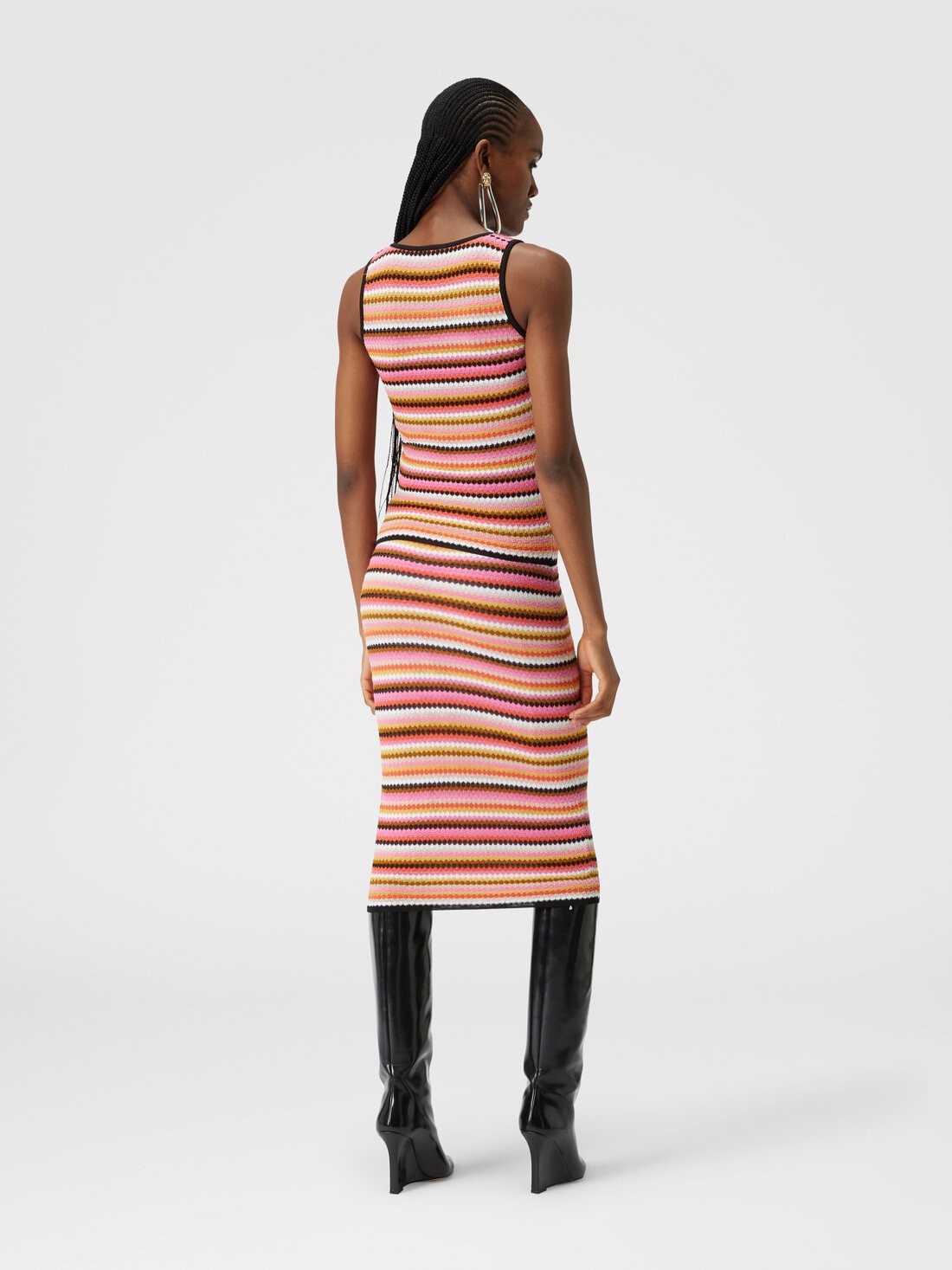 Zigzag cotton and viscose midi skirt - 3