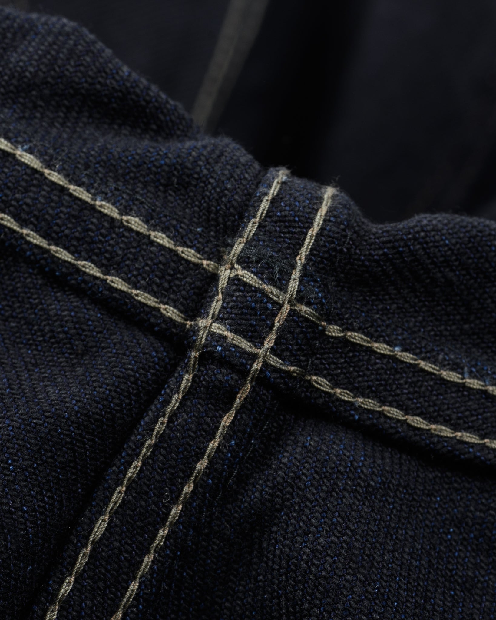 IHSH-295-IB 14oz Selvedge Denim Western Shirt - Indigo/Black - 17