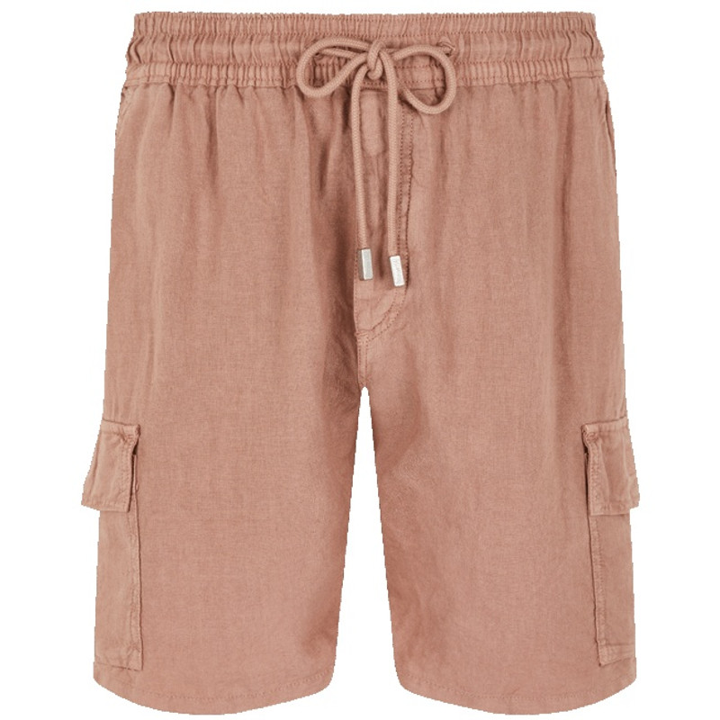 Men Linen Bermuda Shorts Natural Dye 1