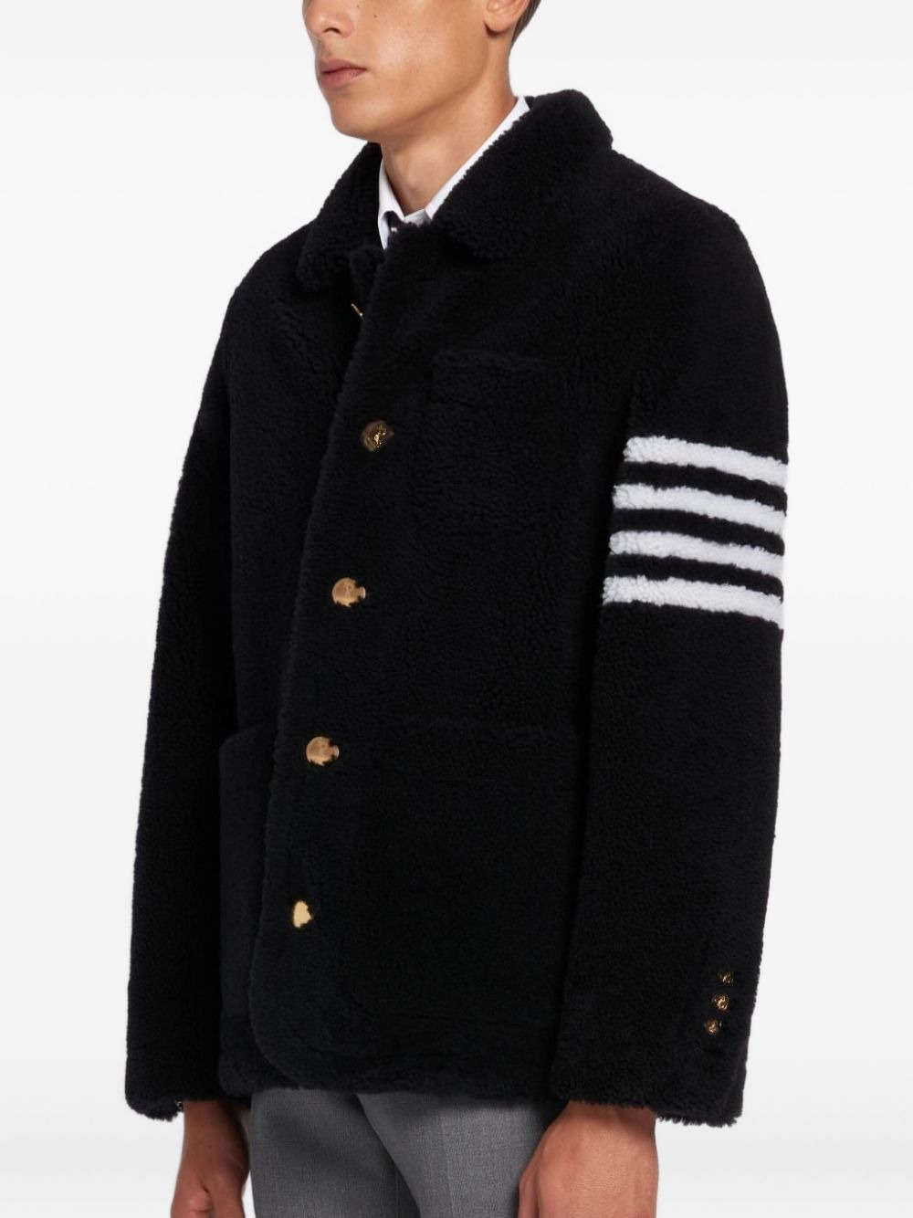 4-Bar shearling jacket - 4