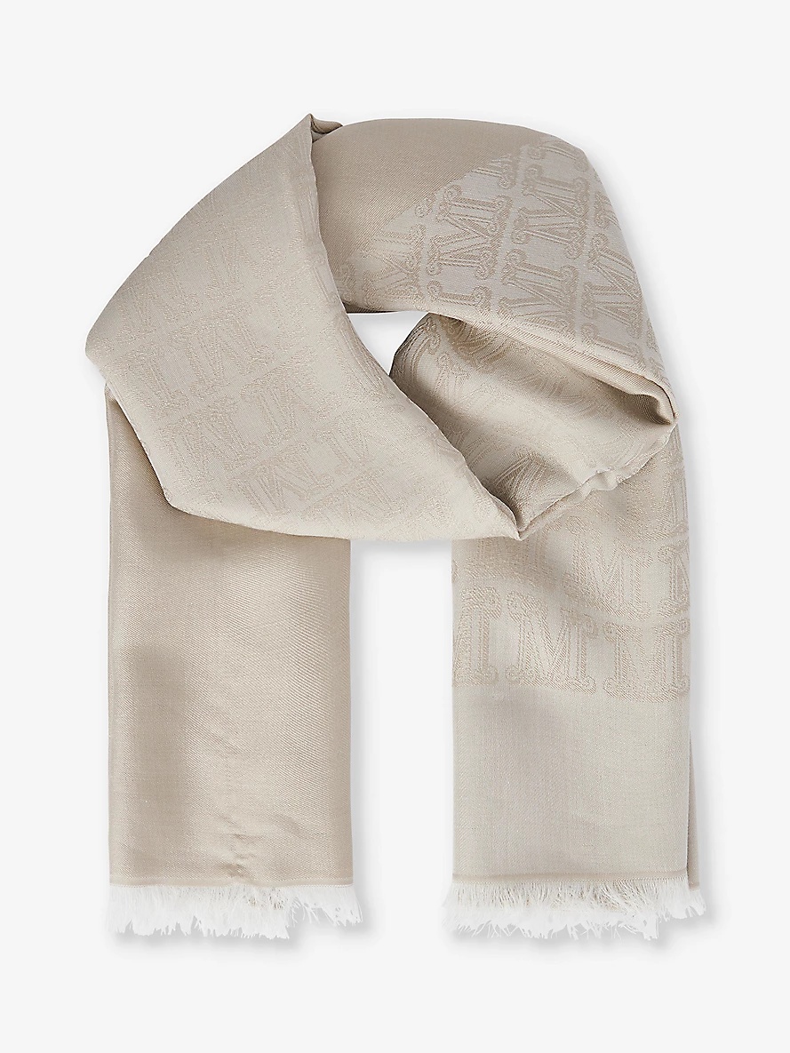 Geode M-monogram silk and cotton-blend scarf - 1