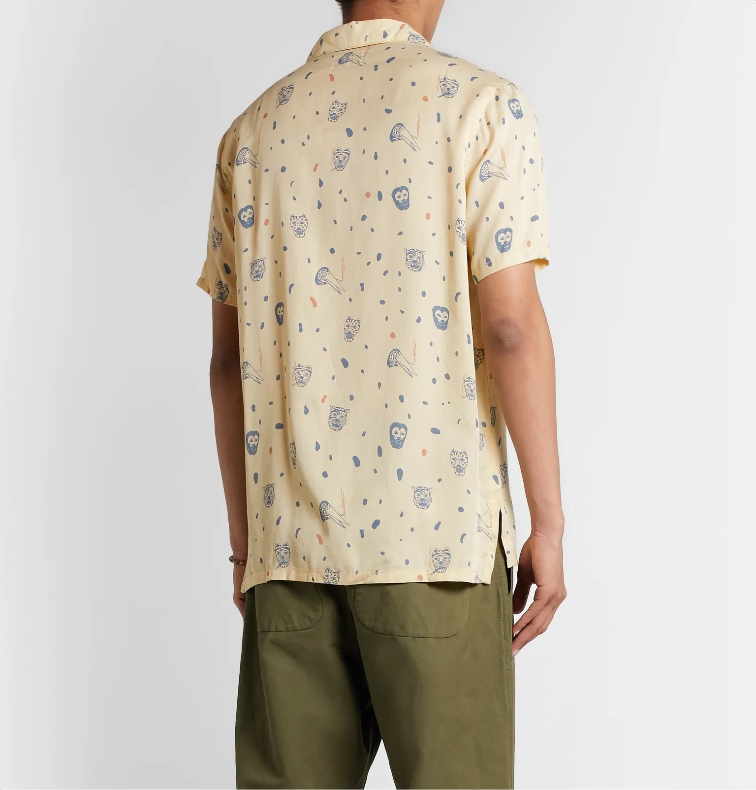 Arvid Camp-Collar Printed Lyocell Shirt - 4