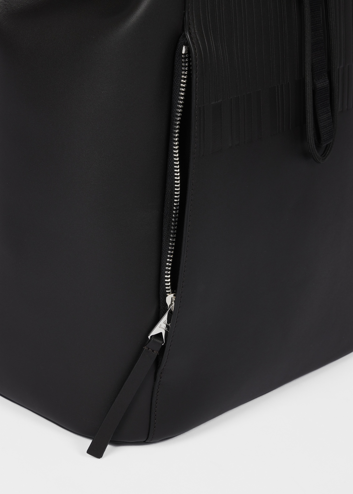 Dark Brown Leather 'Shadow Stripe' Backpack - 3