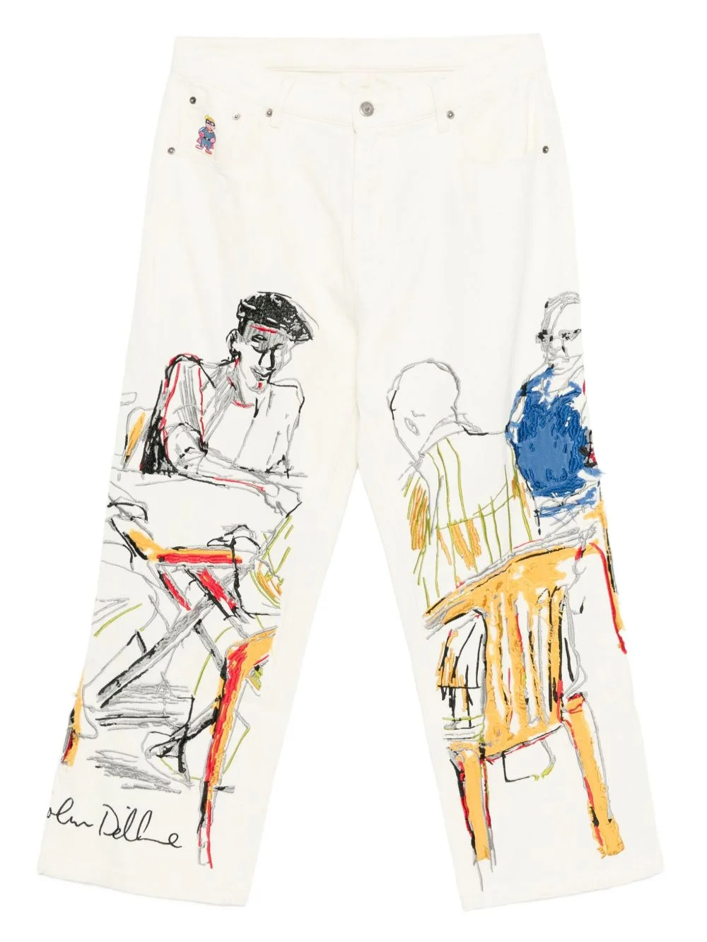 graphic-print jeans - 1