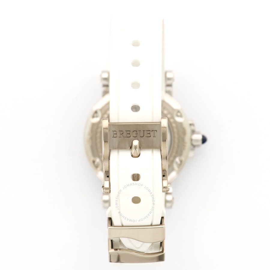 Breguet Marine Mother of Pearl 18kt White Gold Rubber Ladies Watch 8818BB59564DD00 - 2