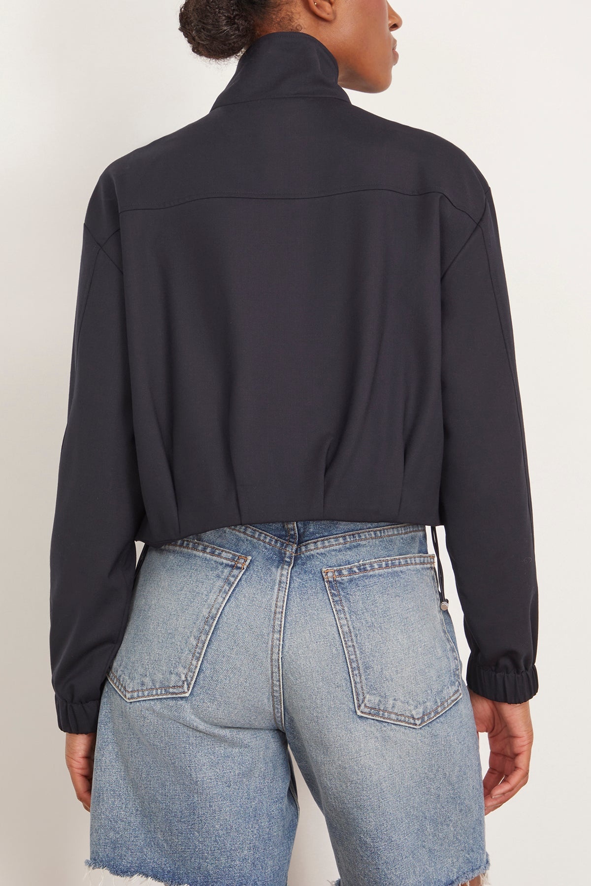 Geniveve Cropped Track Jacket in Dark Midnight - 4