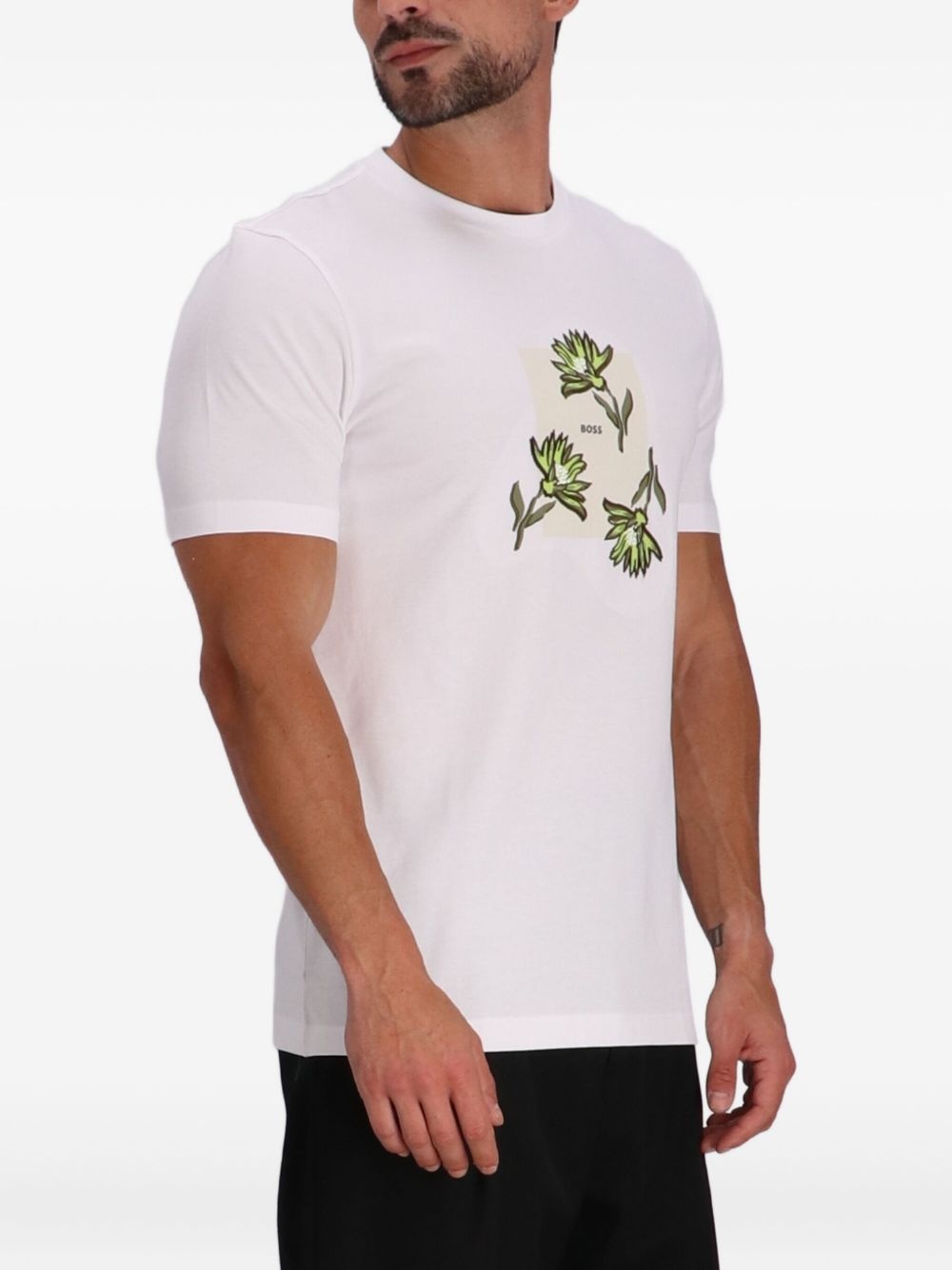 floral-artwork T-shirt - 3