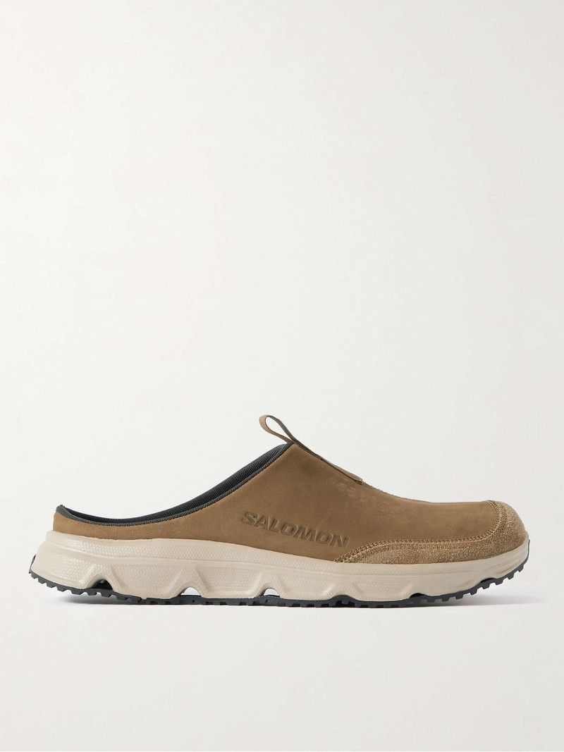 RX Advanced Suede-Trimmed Leather Slip-On Sneakers - 1
