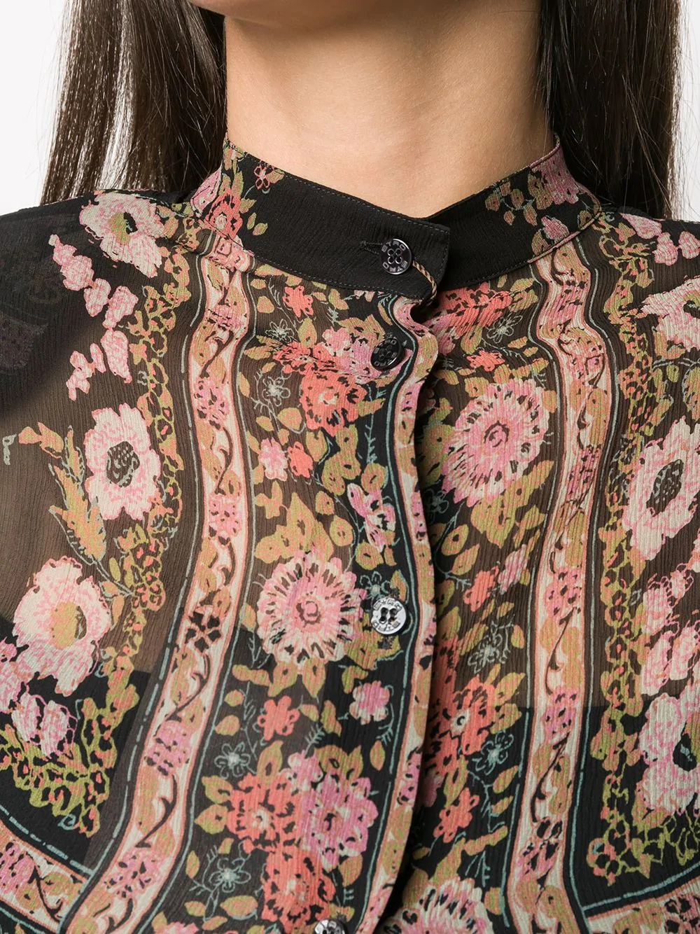 floral-print chiffon blouse  - 5