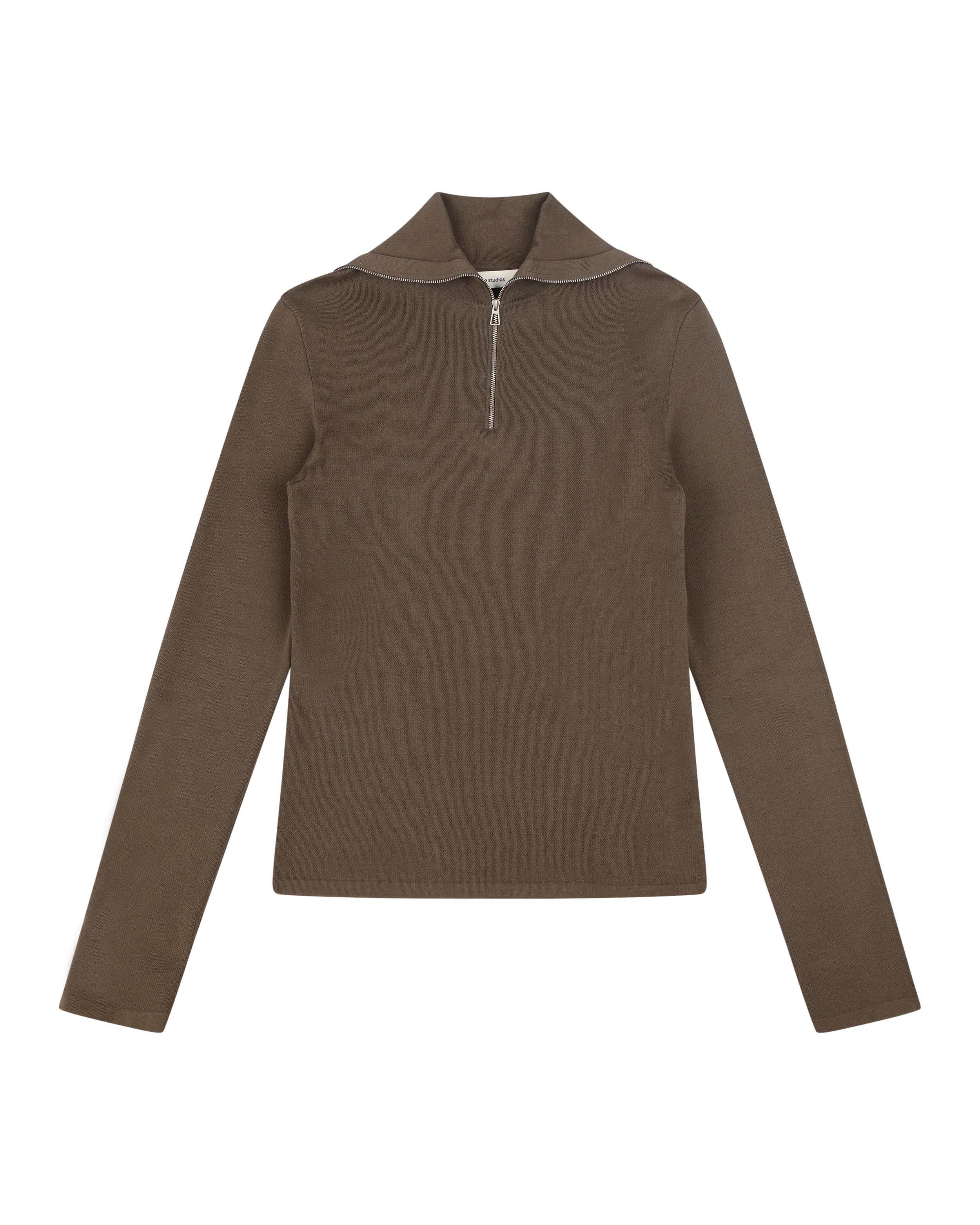 ZIP UP TURTLENECK BROWN - 3