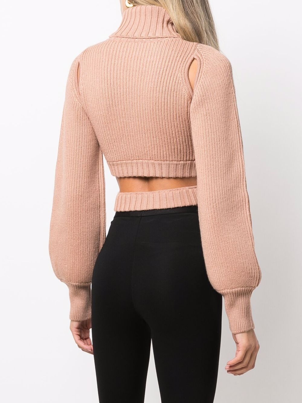 ribbed-knit roll-neck jumper - 4