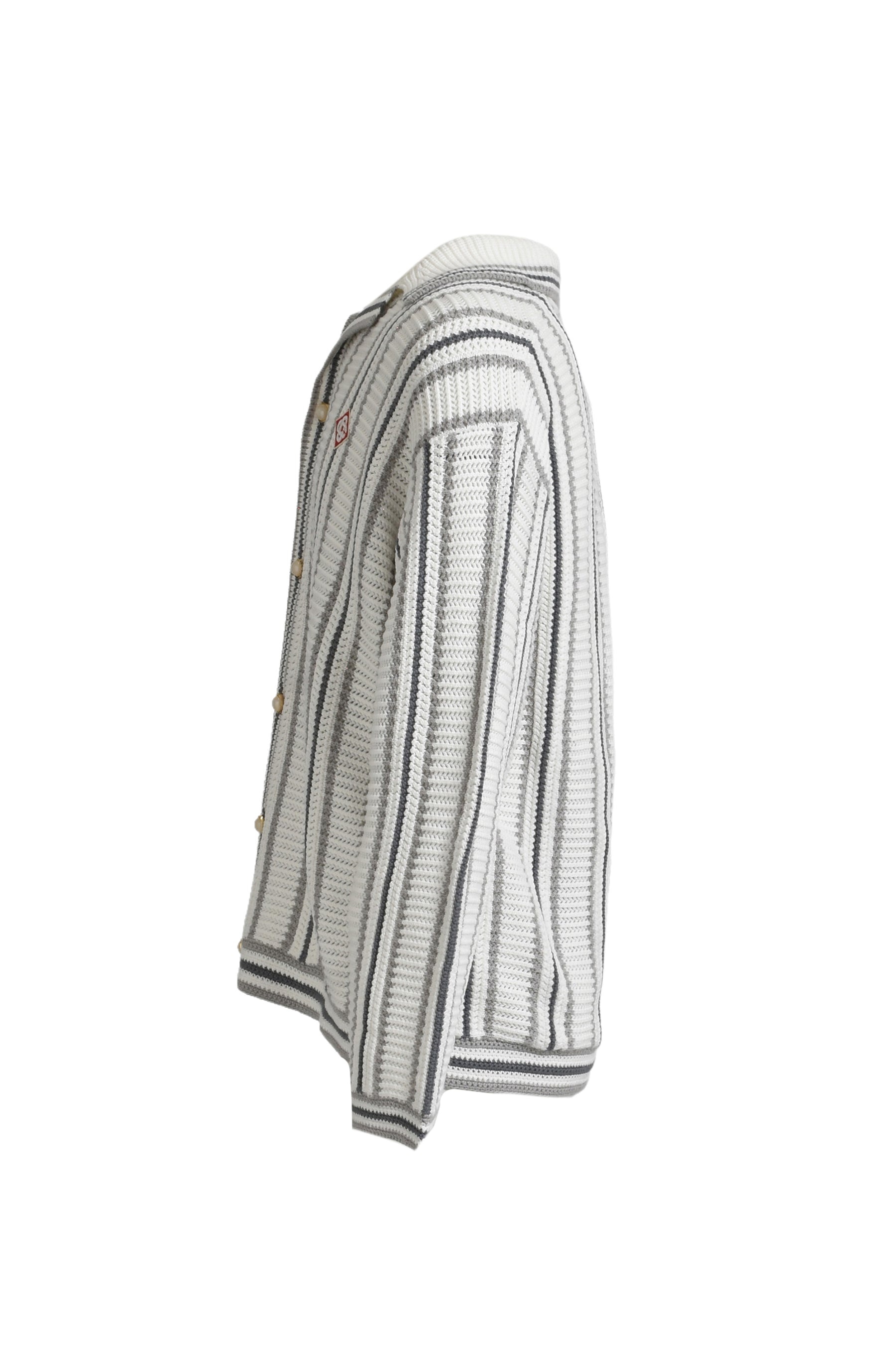 CASABLANCA CROCHET TEXTURED SHIRT / GREY / WHITE