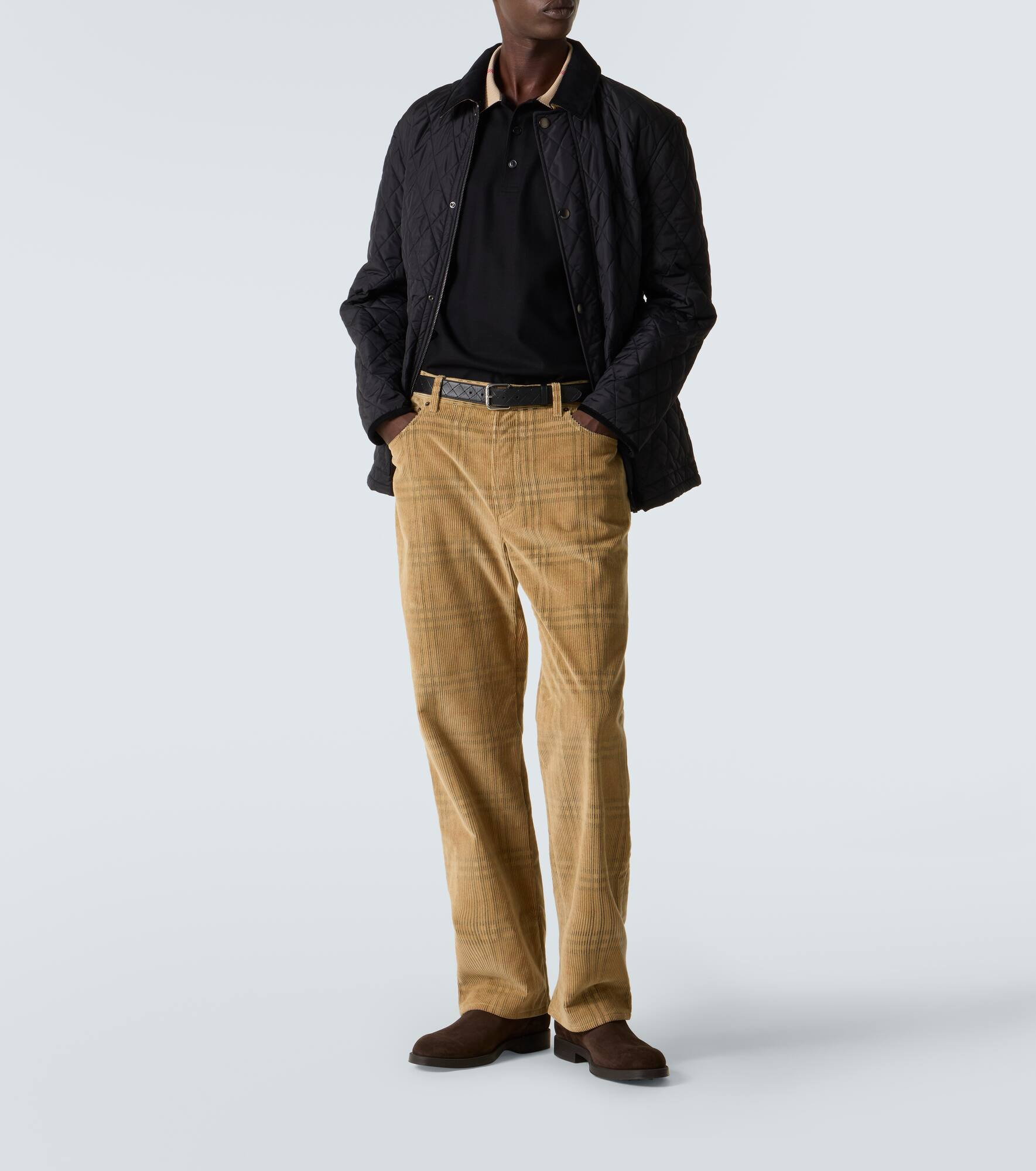 Burberry Check corduroy straight pants - 2
