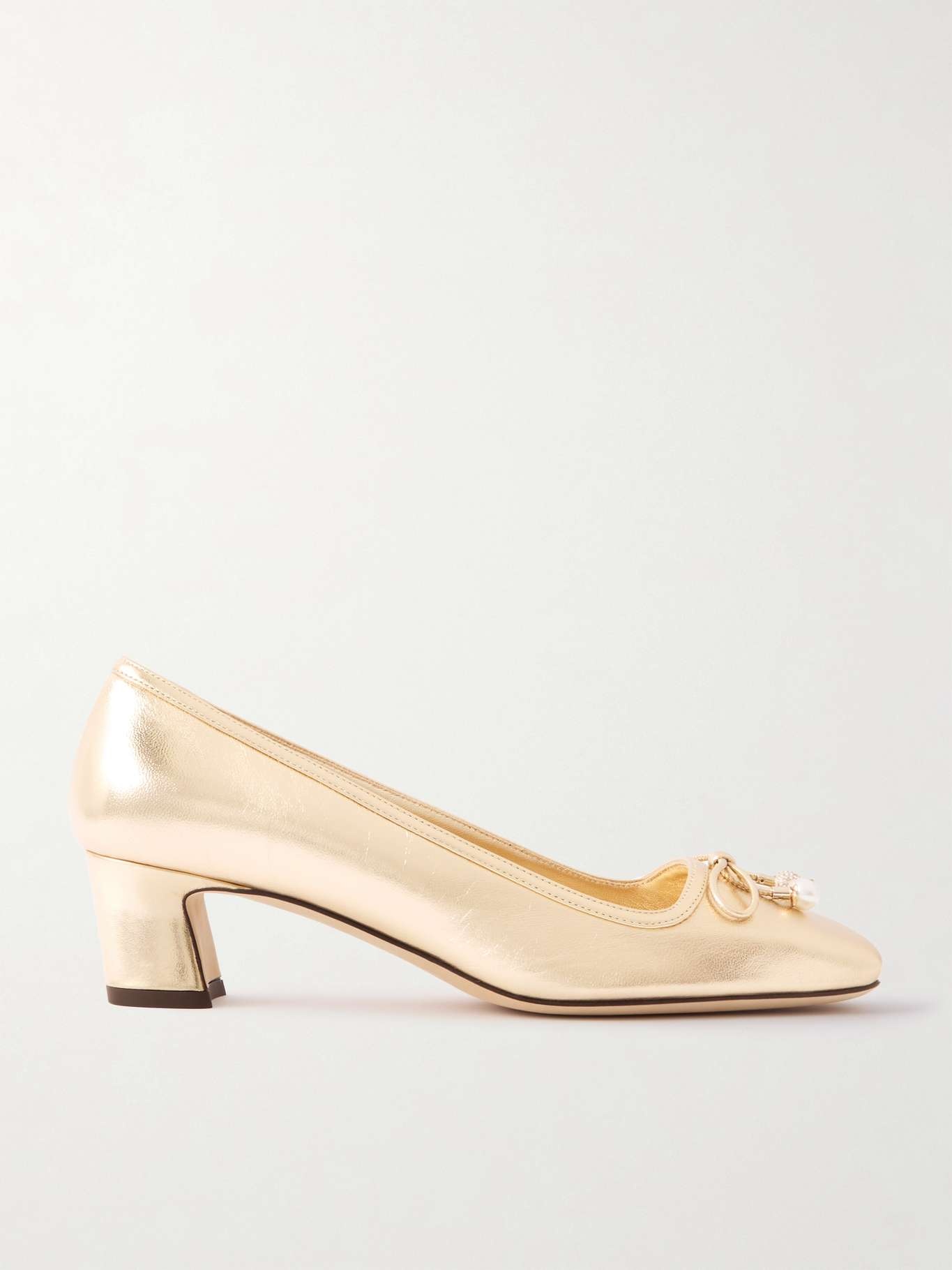 Elme 45 embellished metallic leather pumps - 1