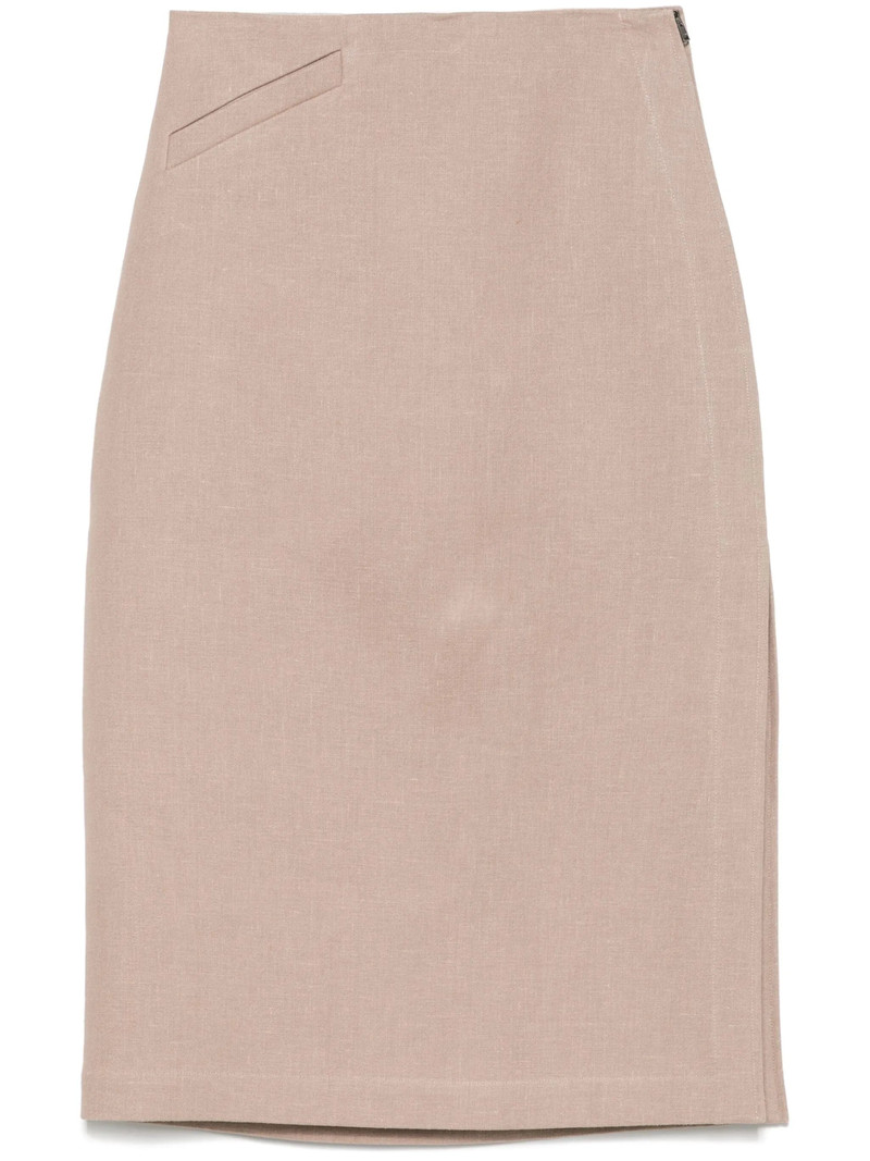 Linen Midi Skirt - 1