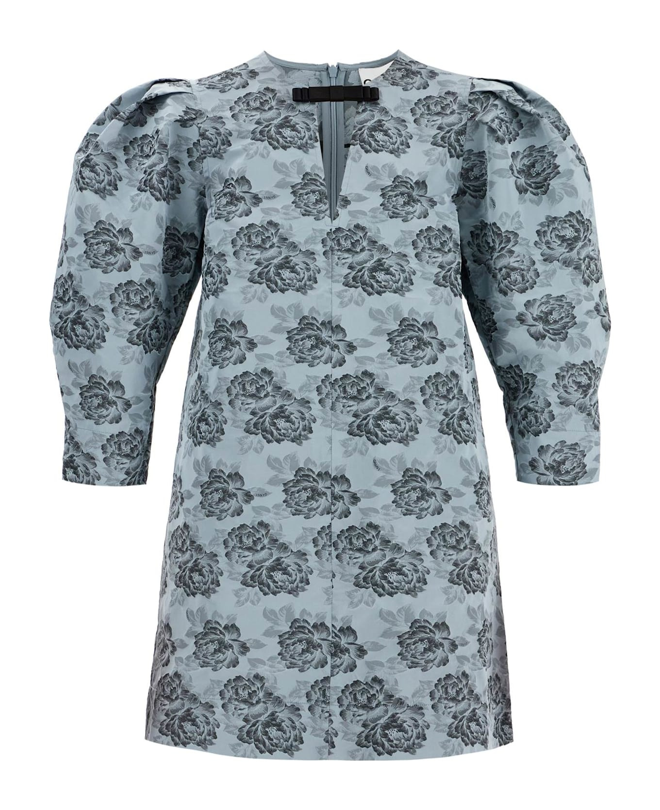 Botanical Jacquard Mini Dress - 1