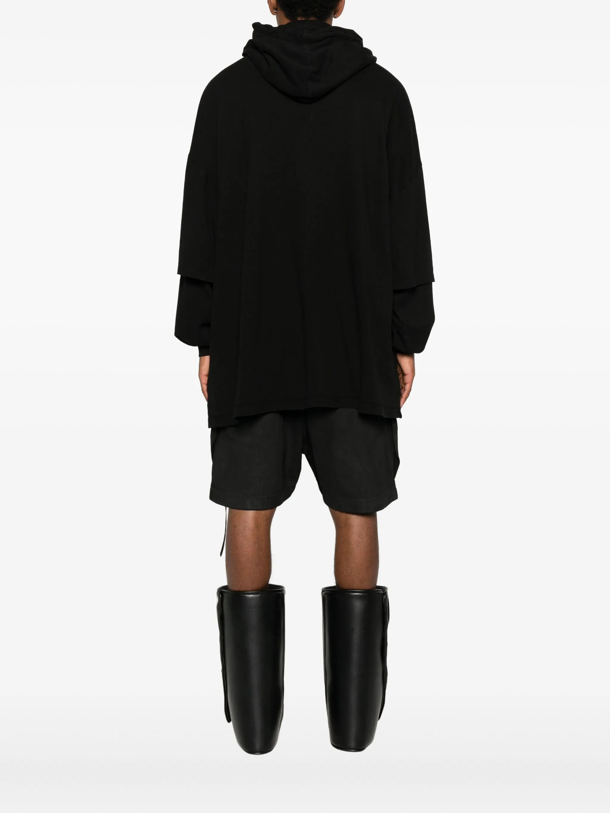 Rick Owens Drkshdw Tommy Layered Drawstring Hoodie - 3