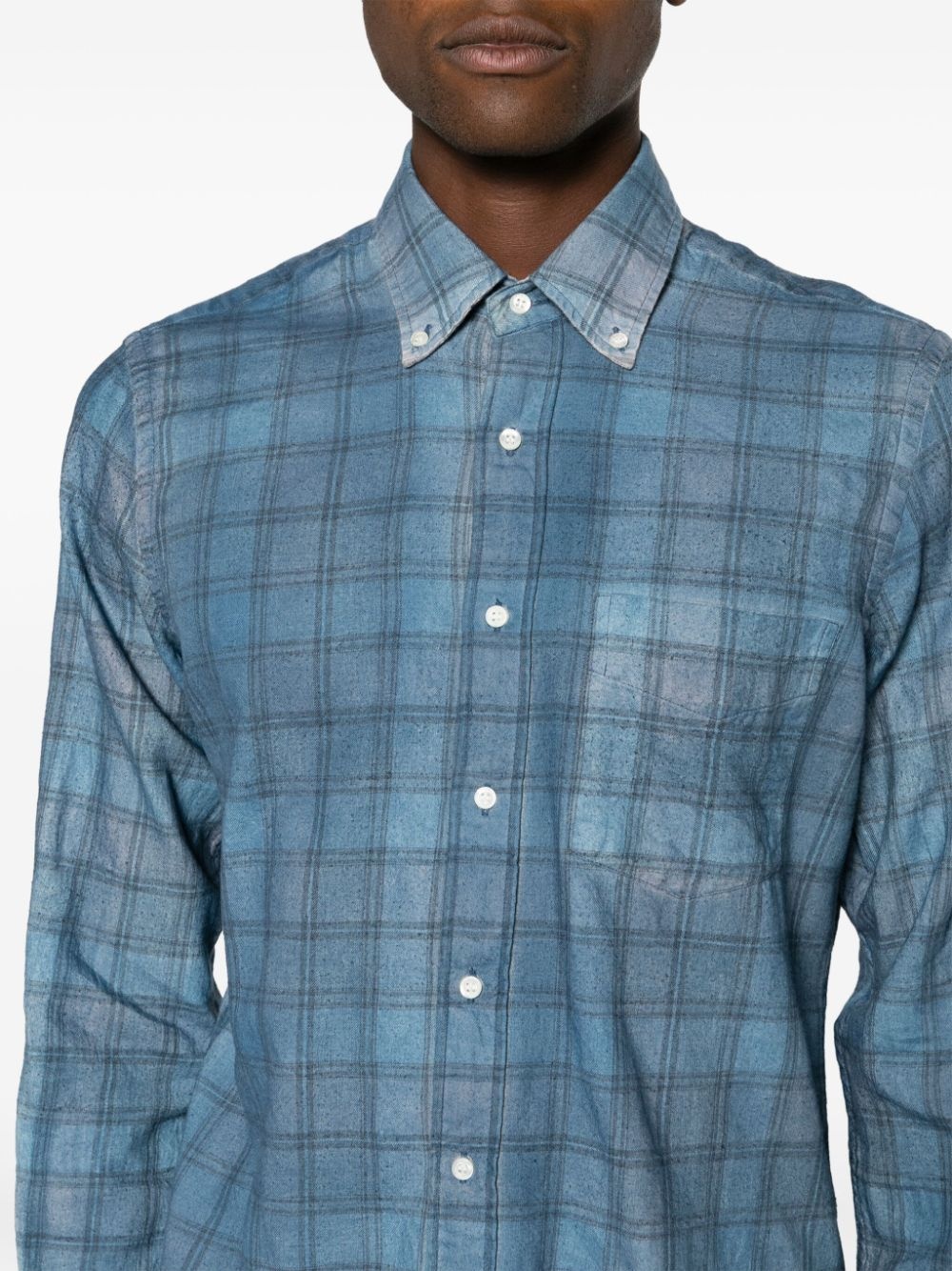 plaid-checked cotton shirt - 5