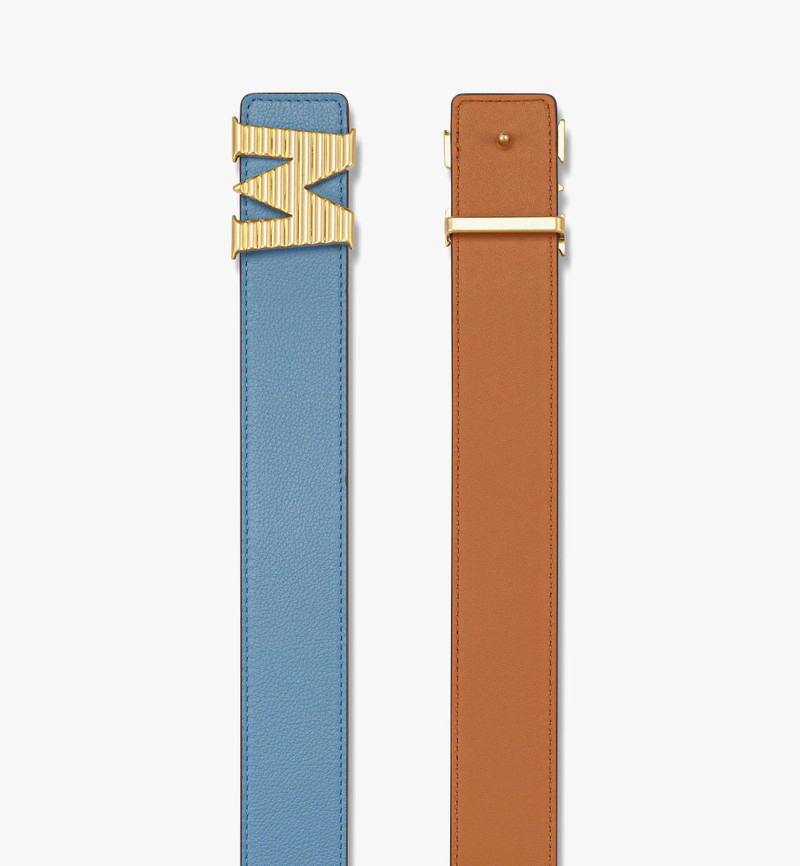 MCM Claus Fluted M Reversible Belt 1.5” in Embossed Leather outlook